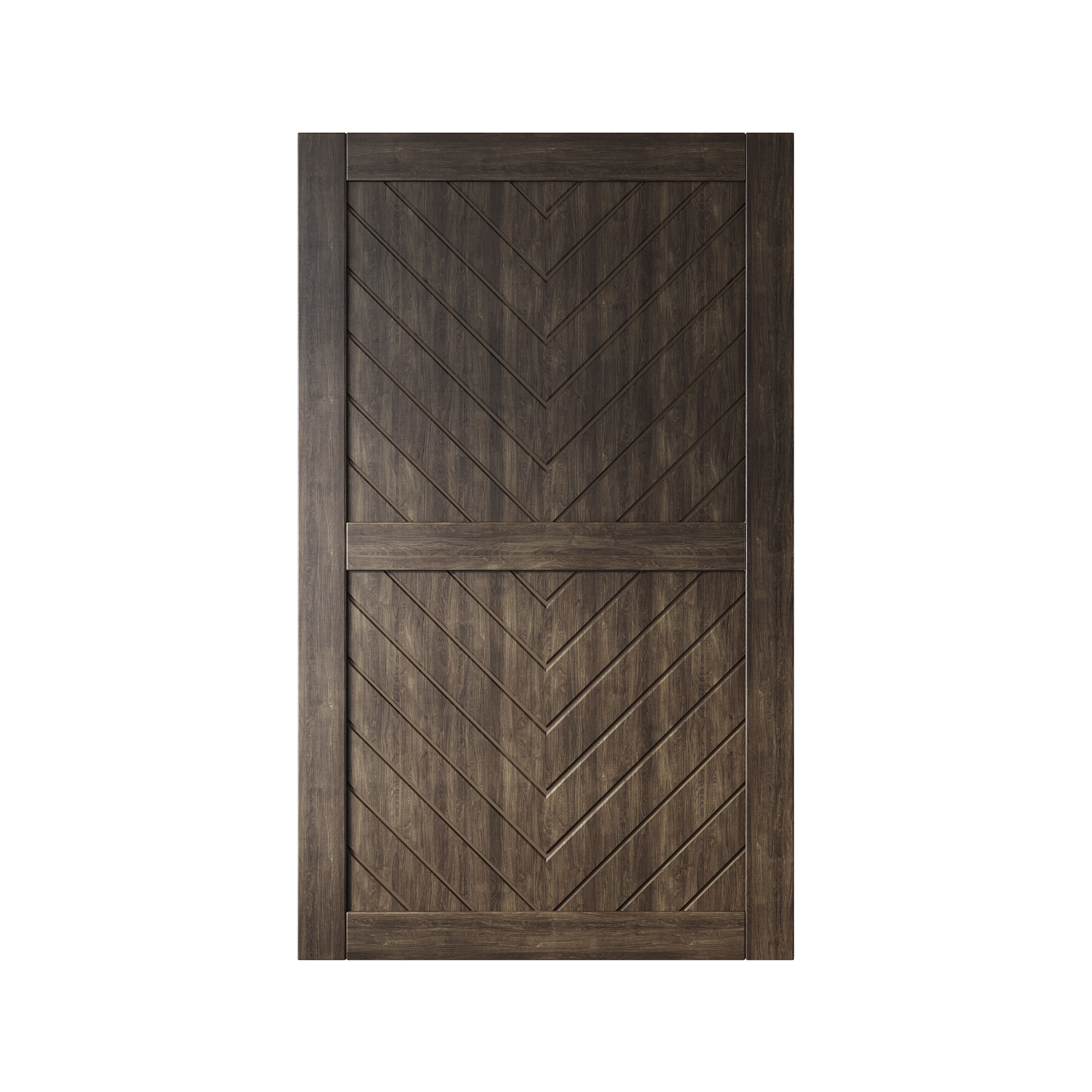 HOMACER JT3-5080-EB 50-in x 80-in Ebony Herringbone Pine Wood Solid core Single Barn Door (Hardware Not Included)