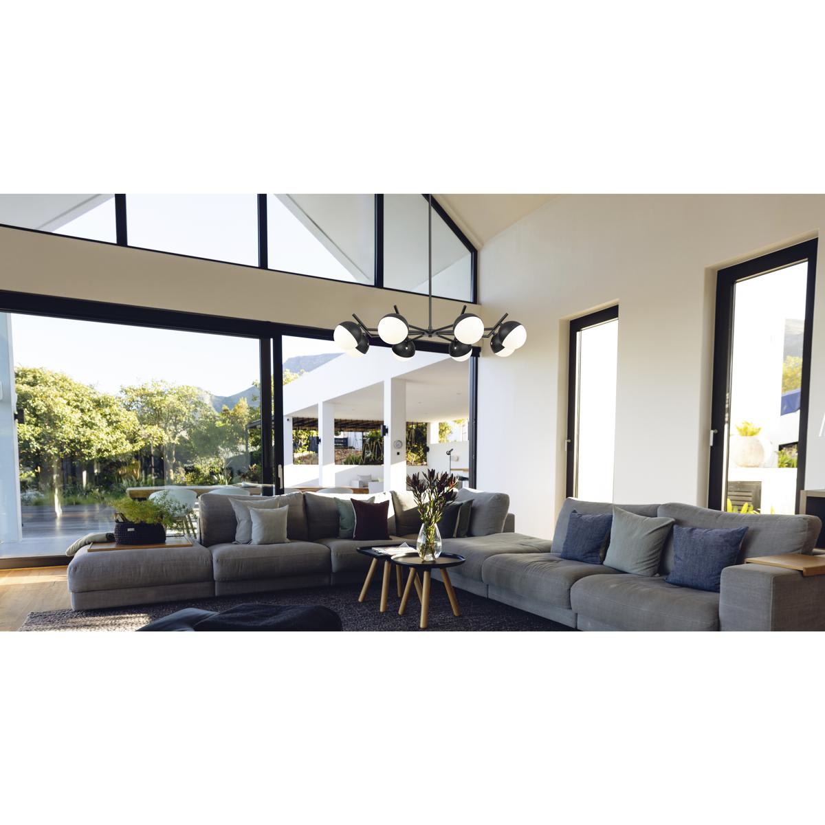 Z-Lite 7517-8MB Realm Sphere 8 Light 44 inch Matte Black Chandelier ...