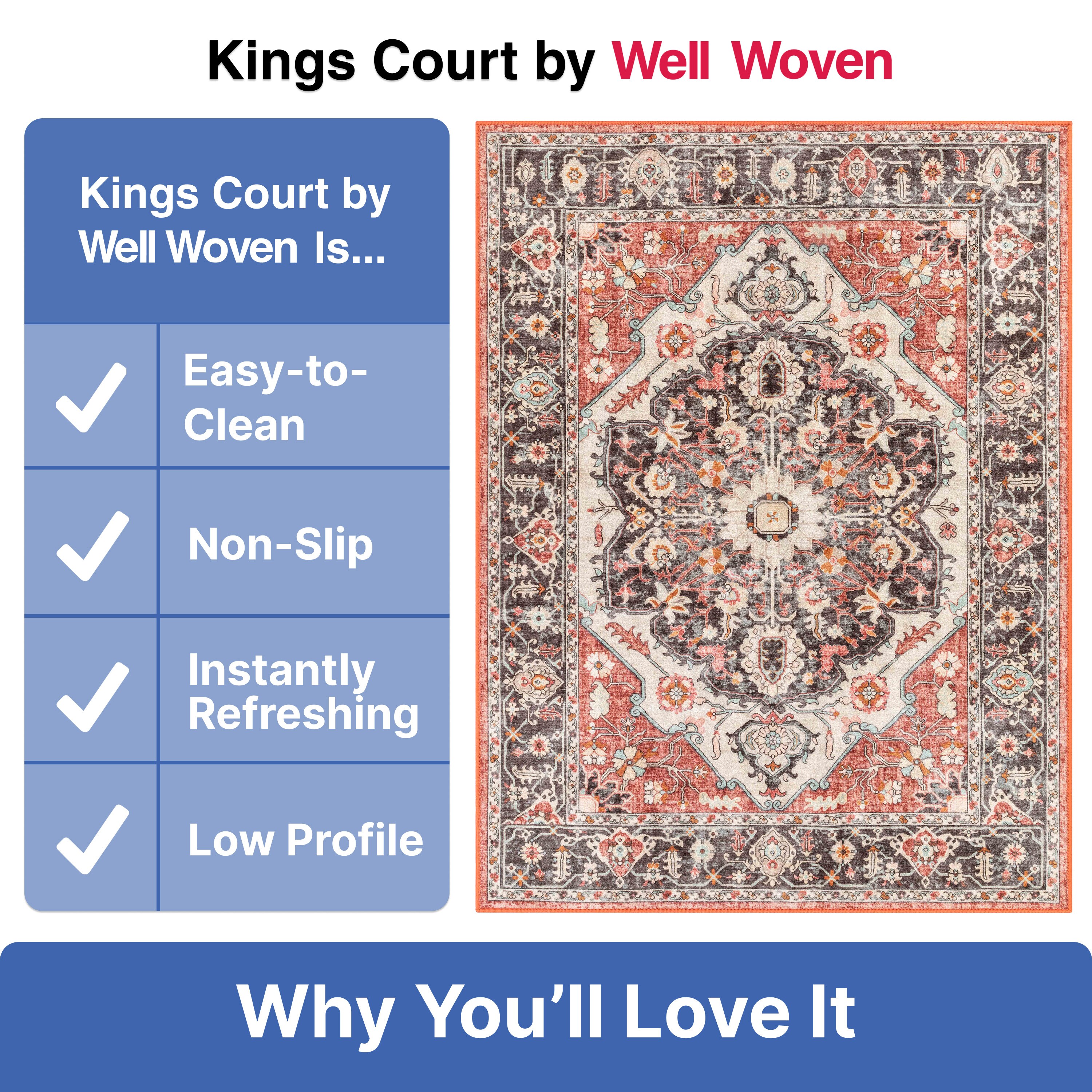 Multicolor Medallion Synthetic Washable Area Rug 3'3" x 4'7"