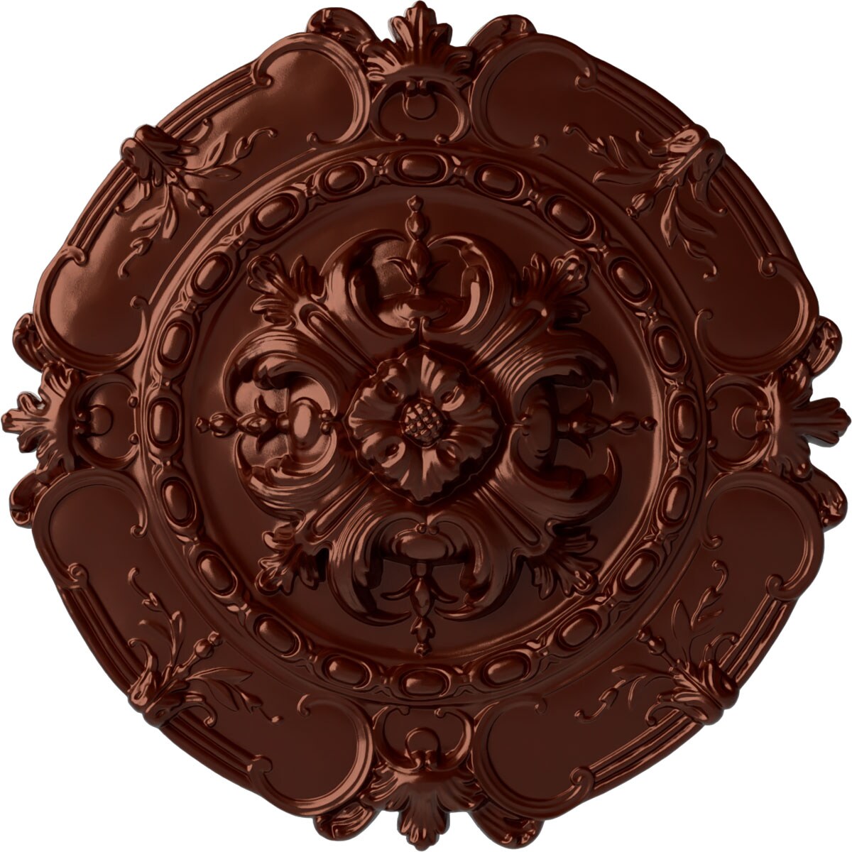 Ekena Millwork CM16SOACS Southampton 16.5-in W x 16.5-in L Painted Antique Copper Polyurethane Split Ceiling Medallion