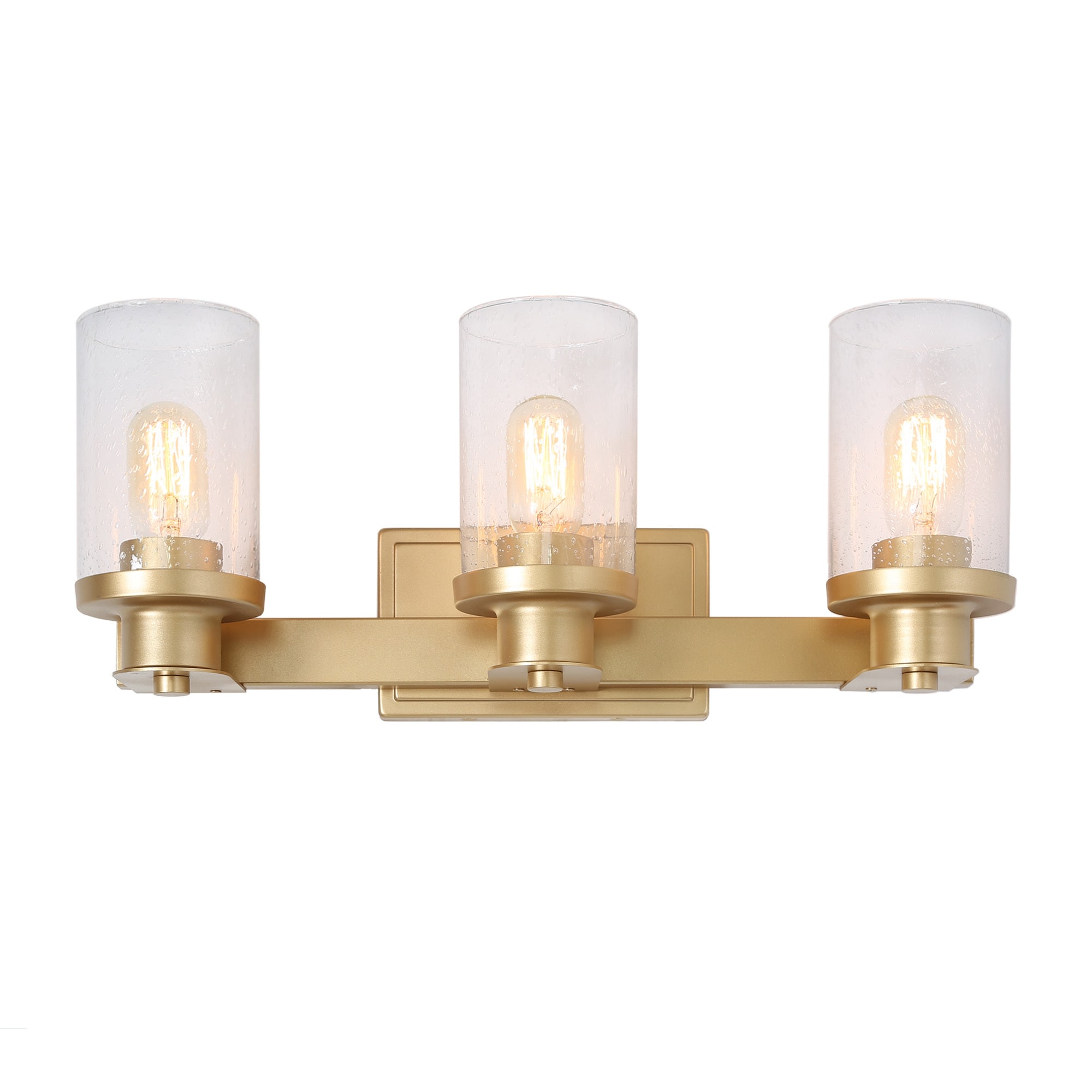 LNC Charm 20.5-in 3-Light Matte Gold LED Modern/Contemporary Vanity ...