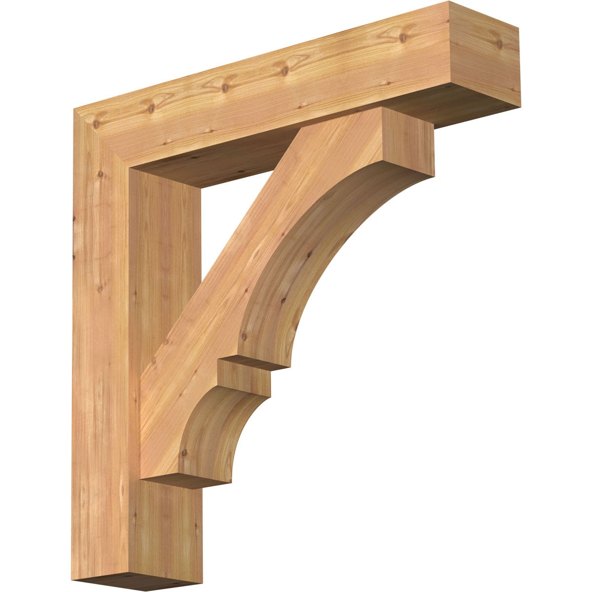 Ekena Millwork 1461993 Balboa Block Smooth Bracket with Offset Brace Western Red Cedar Wood Standard Bracket