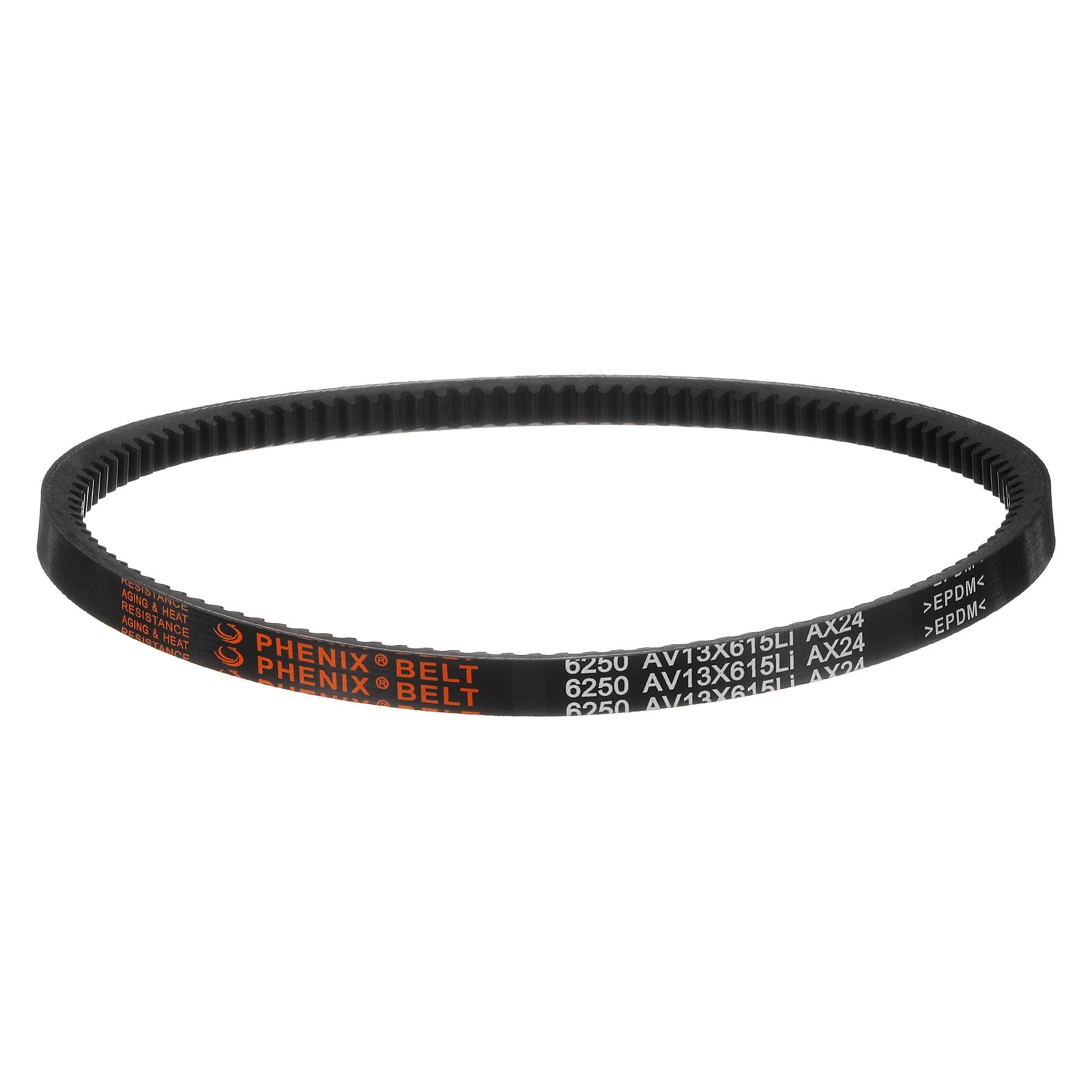 Unique Bargains AX24 EPDM V-Belt Raw Edge Cogged Industrial Rubber V Belt 1/2inch Width x 24inch Inside Circumference