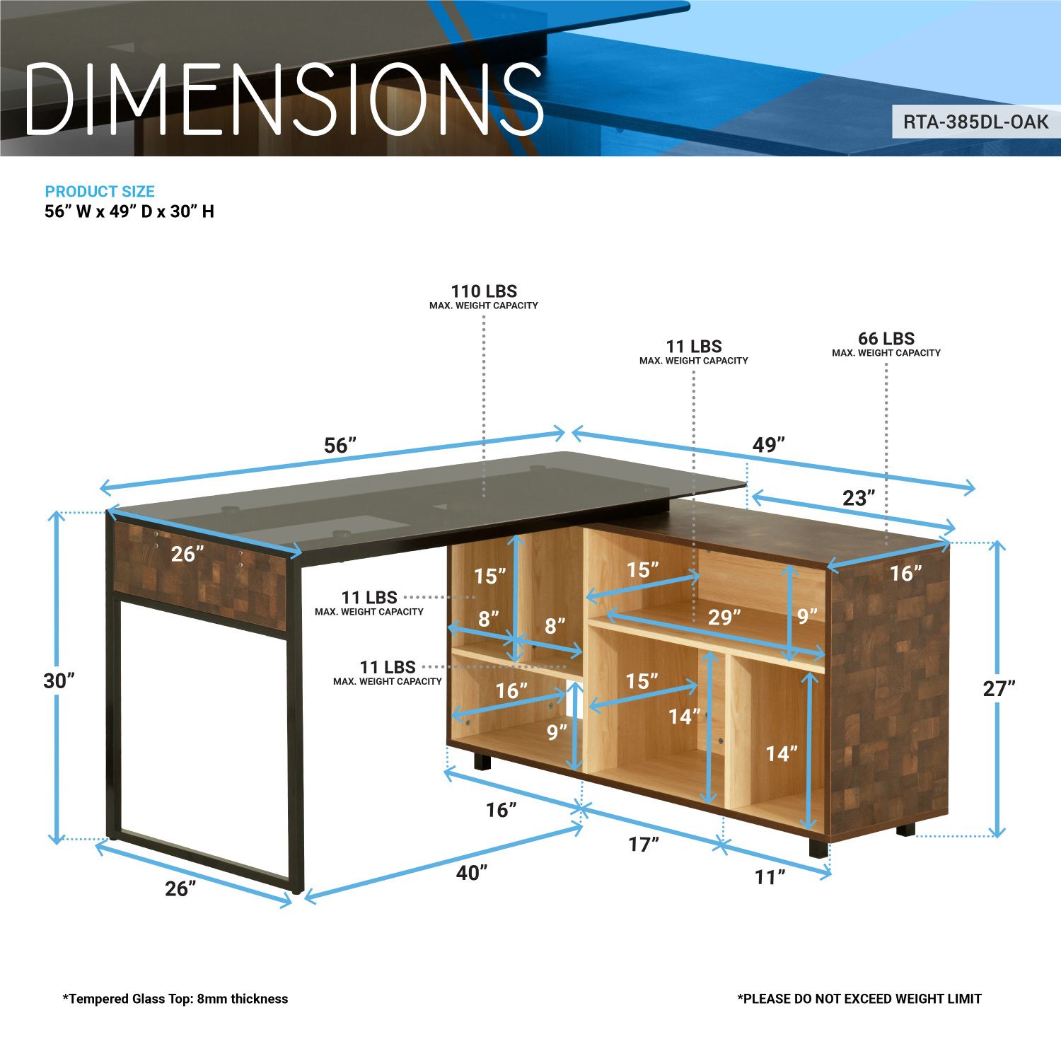 JASMODER RTA-385DL-OAK desks - View #3