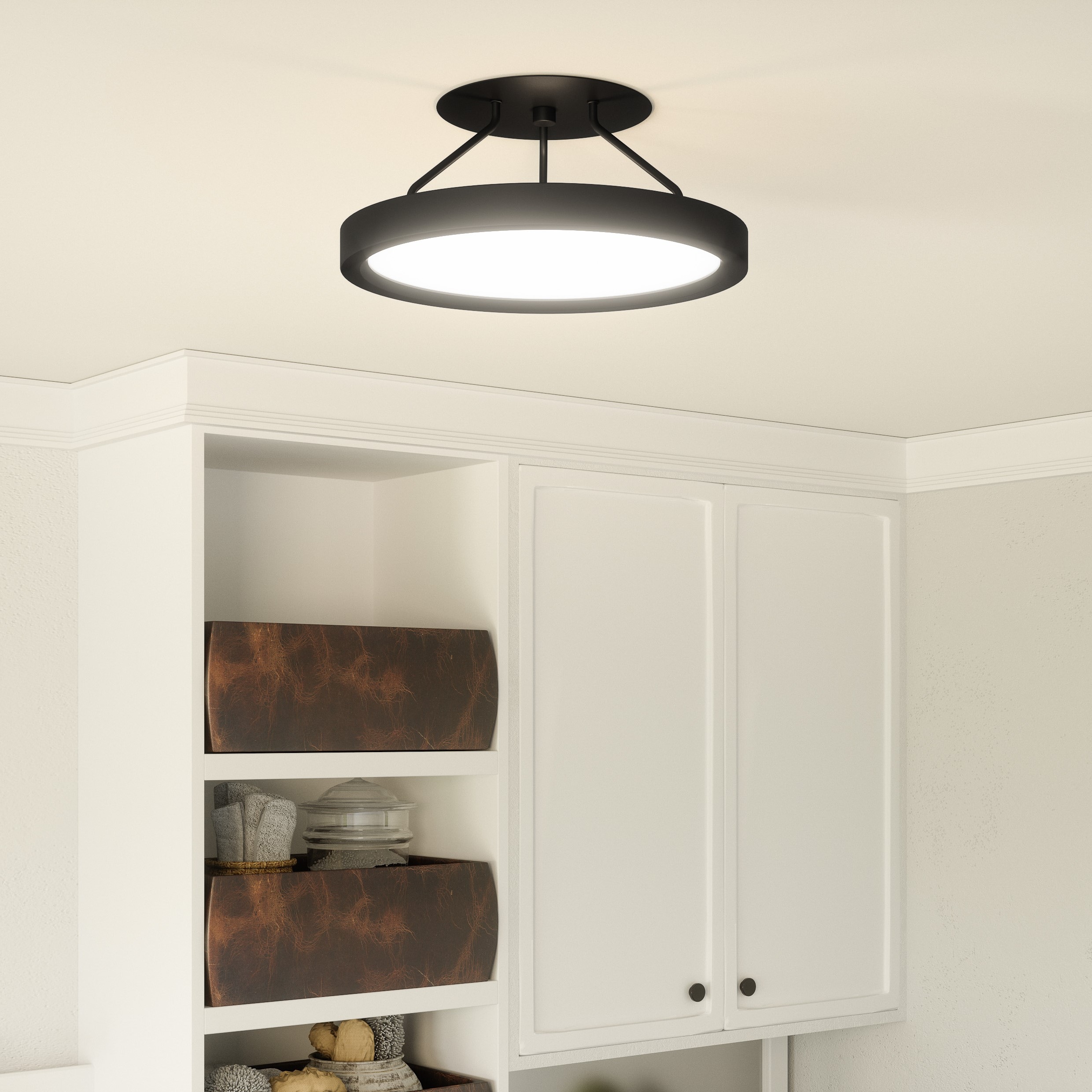 Quoizel OST1811EK Outskirts 1-Light 11-in Black LED Semi mount light