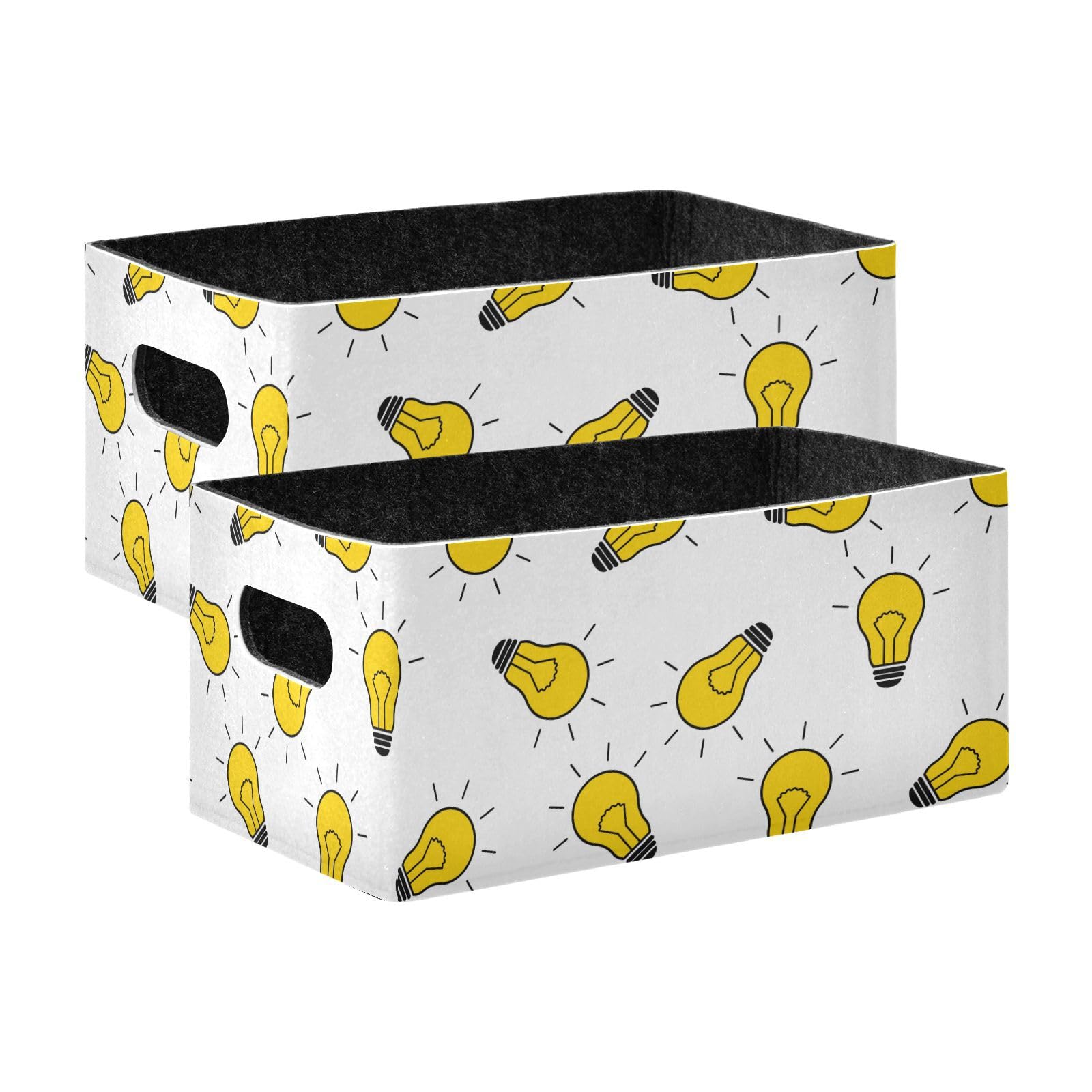 Yichuhaoxi  Light Bulb Storage Baskets 2 pack Collapsible Felt Storage Bins with Handles for Laundry Room Bathroom Bedroom Kitchen Shelf Cabinet