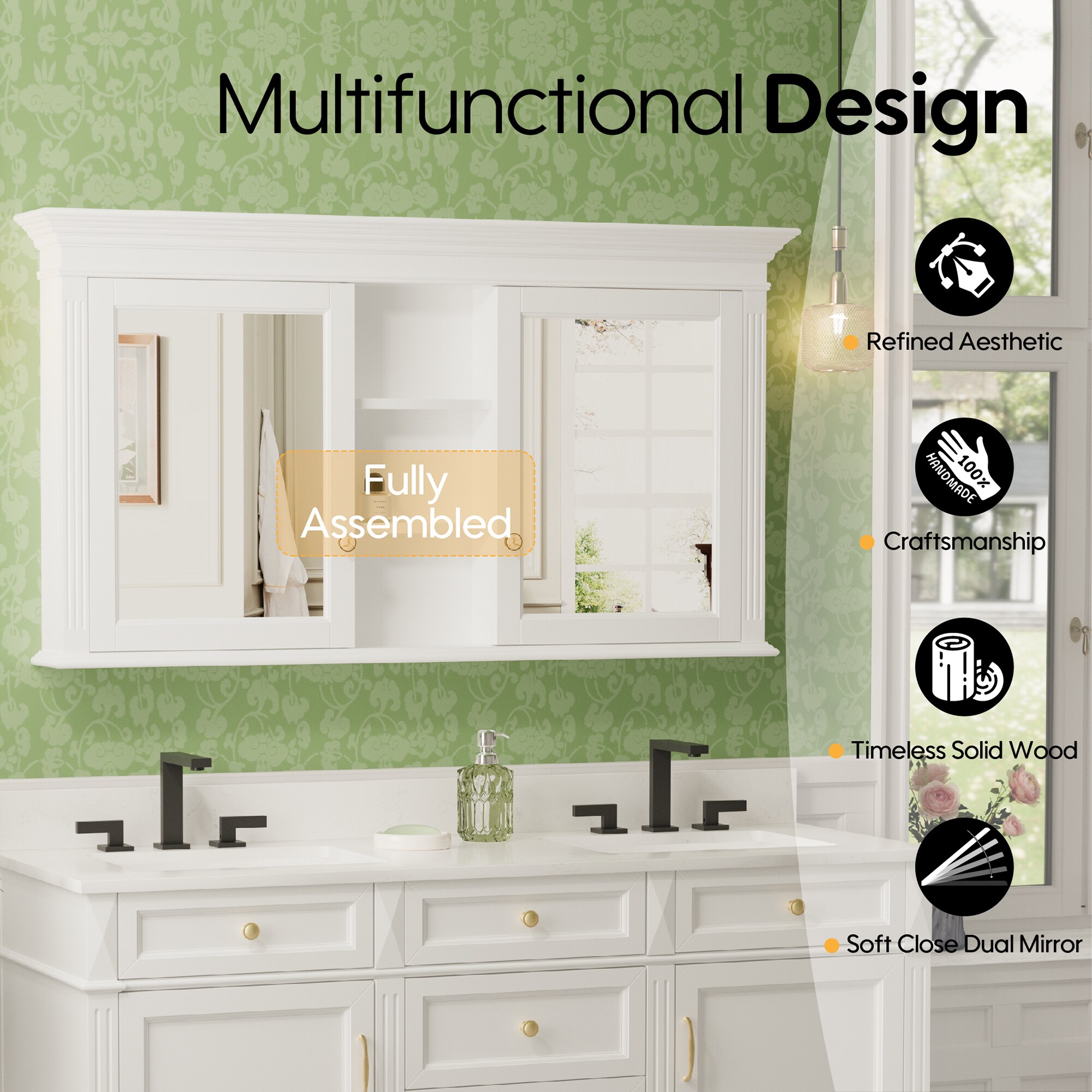 Forclover FMG5530-WT Bathroom-Medicine-Cabinets - View #3