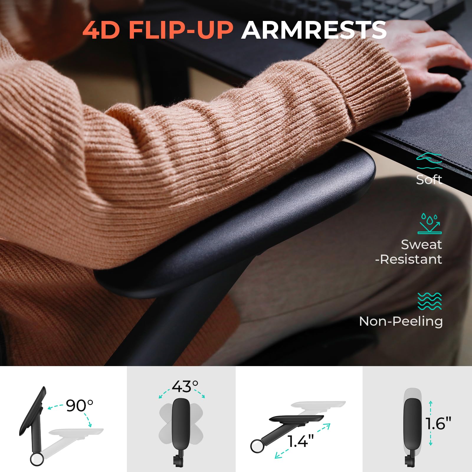 Wooakway OC017-BK Office-Chairs - View #8