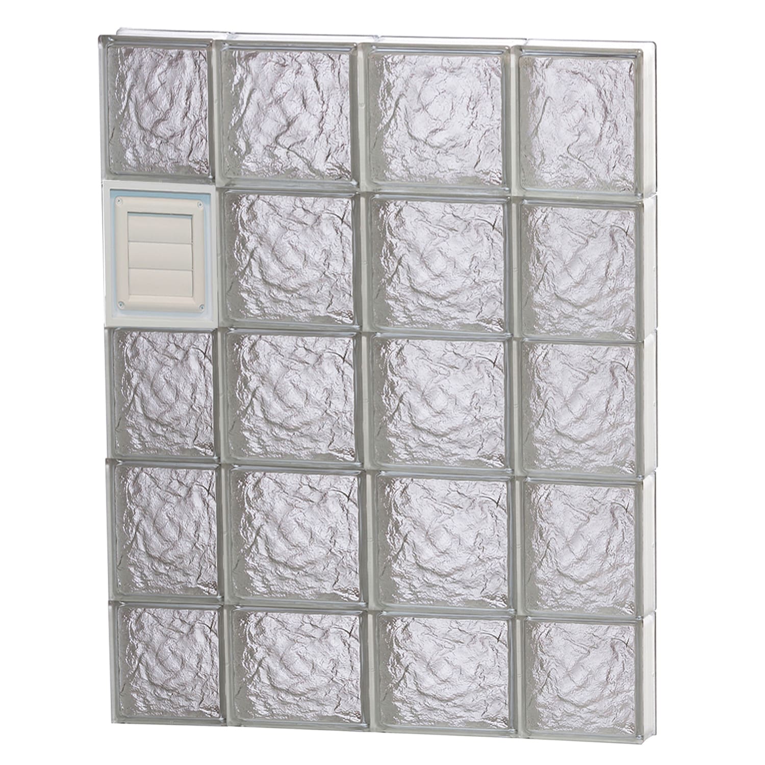 REDI2SET D2838IS Ice Glass 27-in x 36-3/4-in Frameless Replacement Dryer vent Glass Block Window