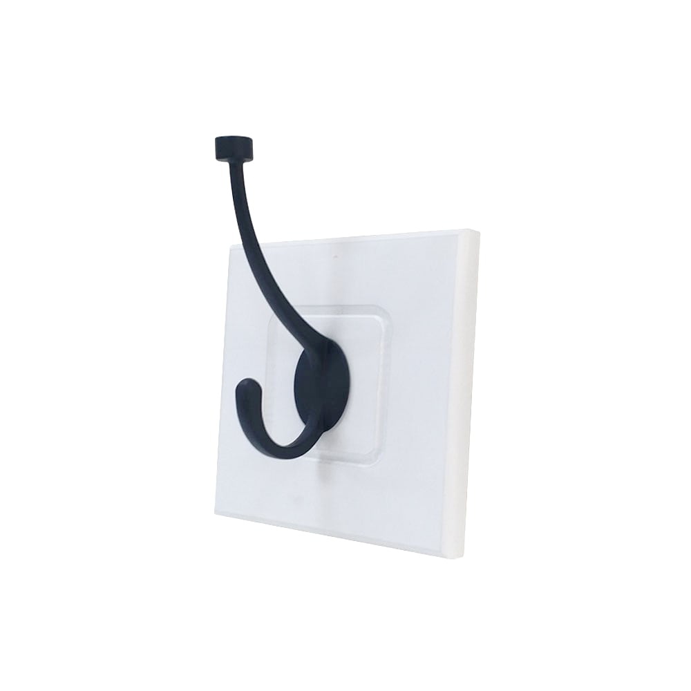 allen + roth 1-Hook 6-in x 6-in H White Rail and Black Hooks Decorative  Wall Hook (35-lb Capacity)