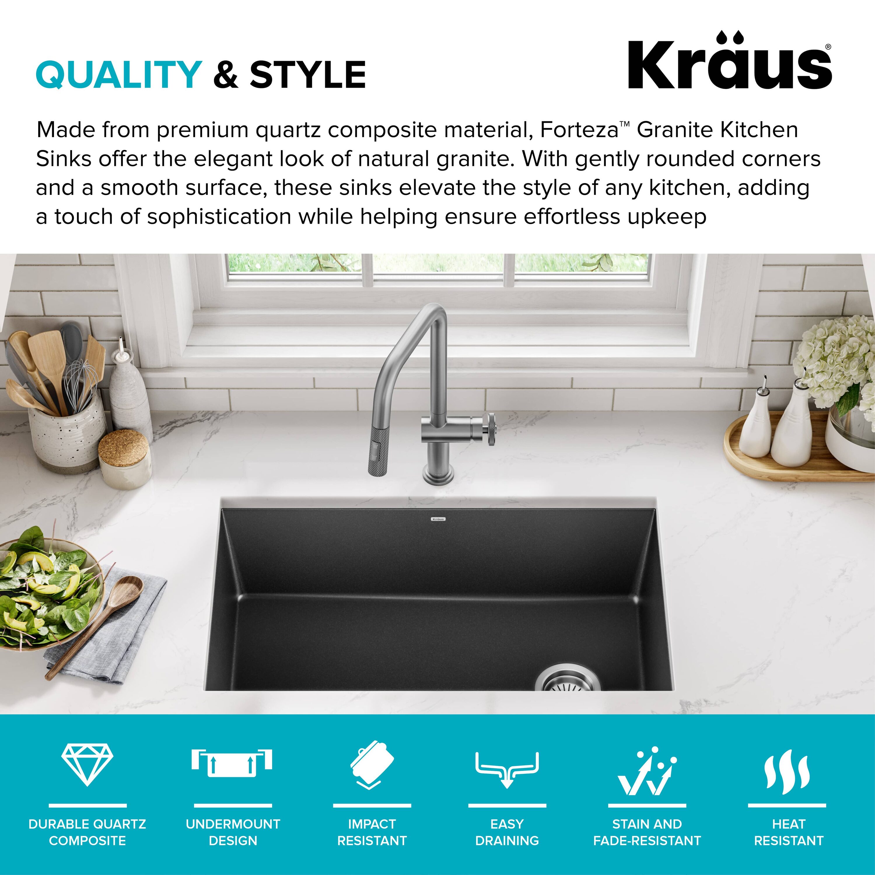 Kraus KGU-55BLACK Kitchen-Sinks - View #4