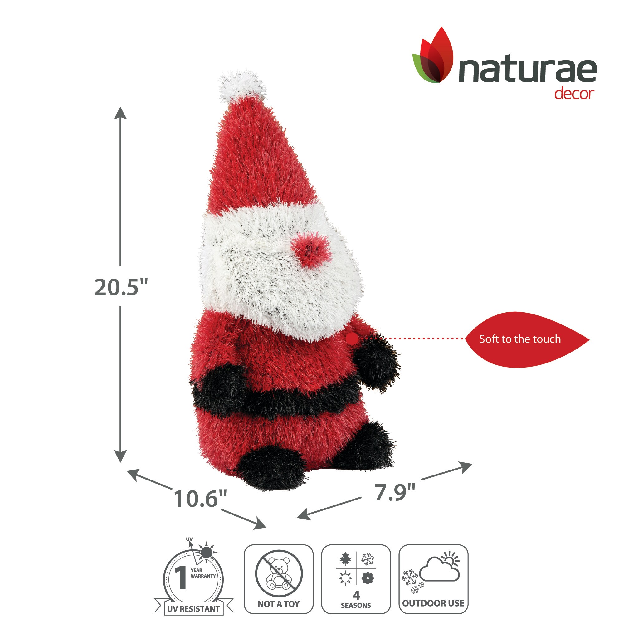 naturae decor PLH-SANTA-20-1PK Garden-Statue - View #3