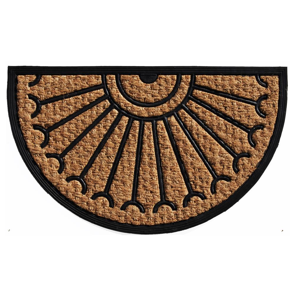 Callowaymills 280041830 2-ft x 3-ft Celeste Coir/Rubber Half-round Indoor or outdoor Decorative Door mat