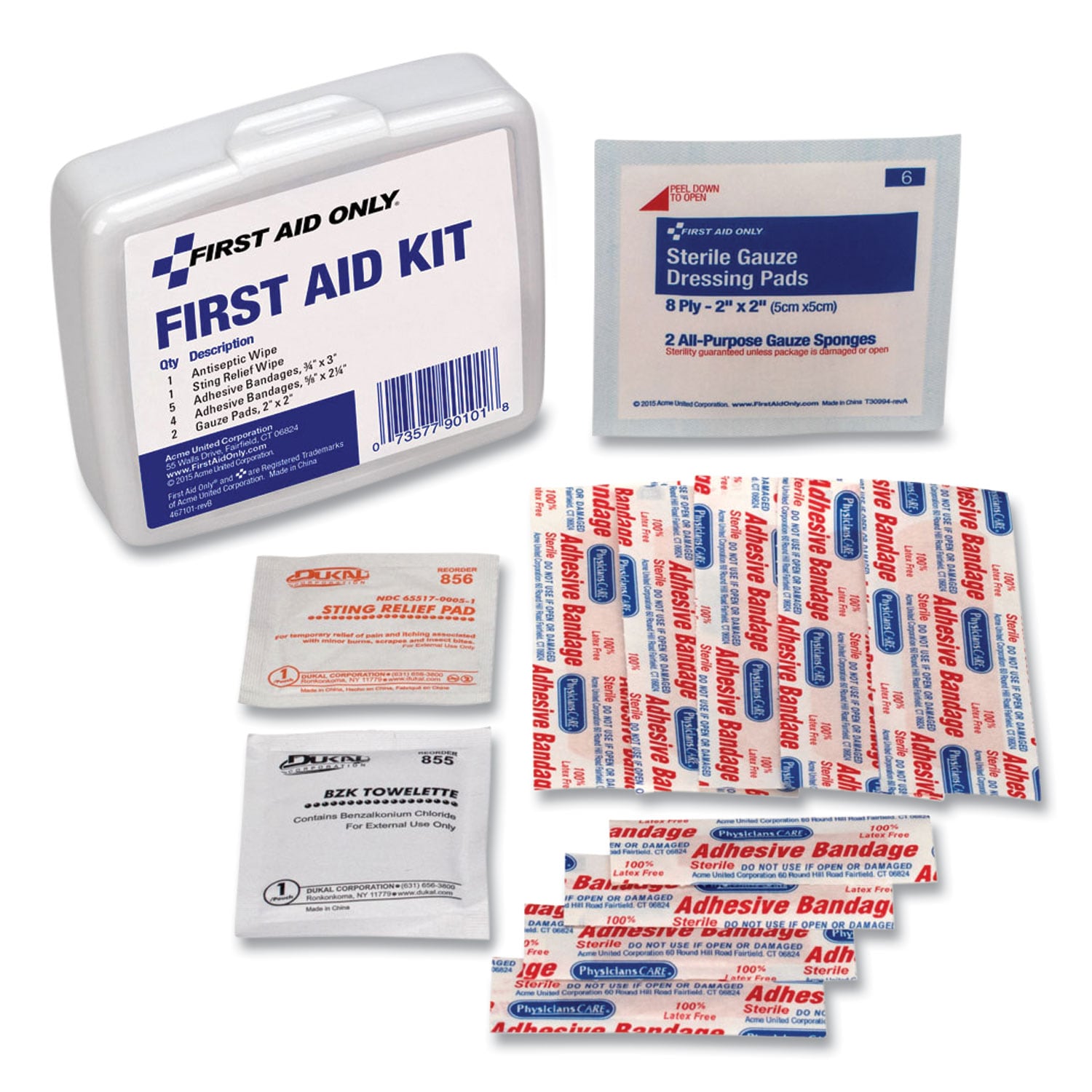First Aid Only First Aid On the Go Kit Mini 13 Pieces Plastic Case