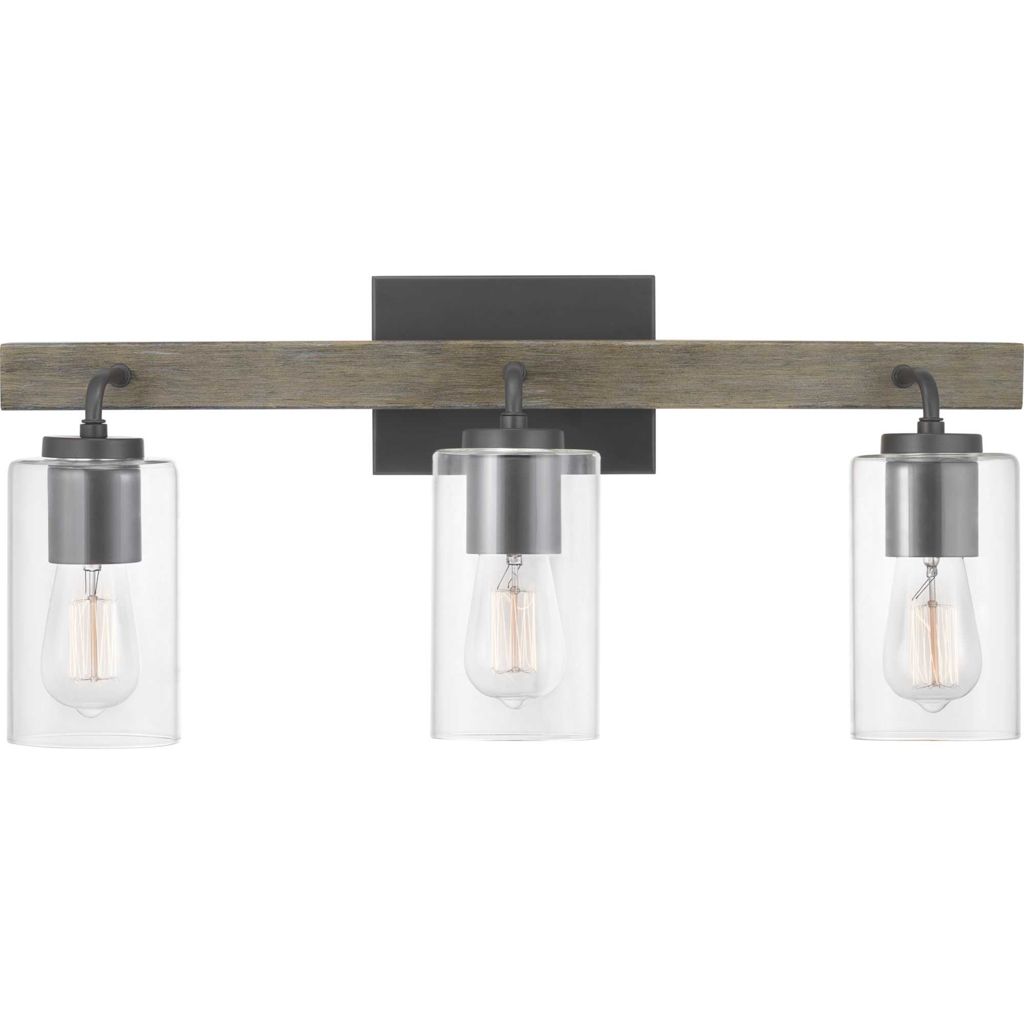 Progress Lighting Bradberry 24-in 3-Light Weathered Oak and Graphite ...