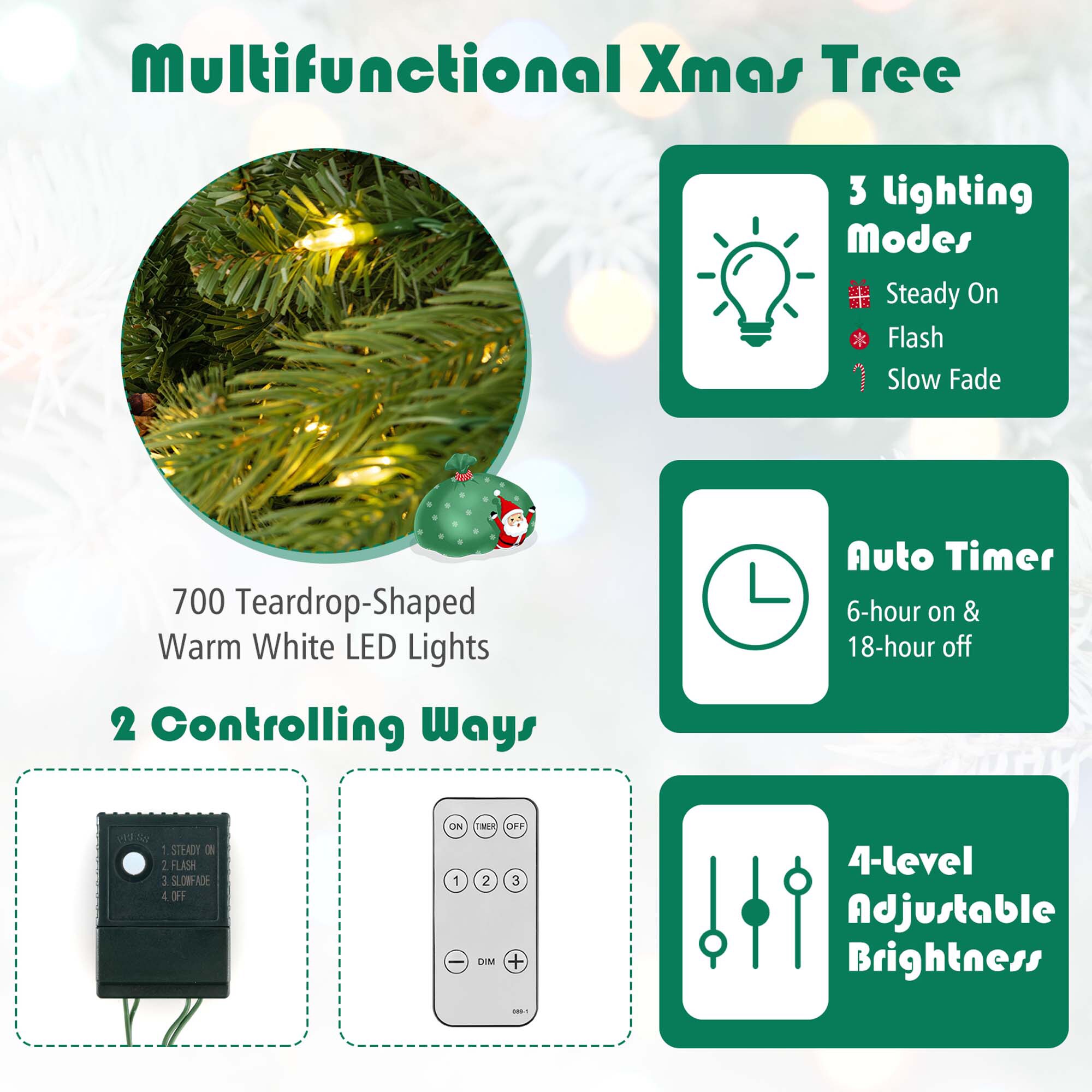 Costway LWS00760 Artificial-Christmas-Trees - View #5