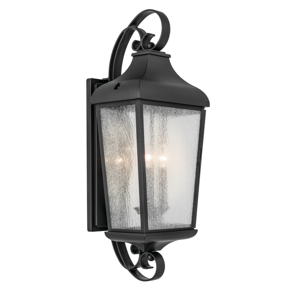 Kichler 49738BKT Forestdale 3 -Light 30.75-in H Black Hardwired Outdoor Wall Light