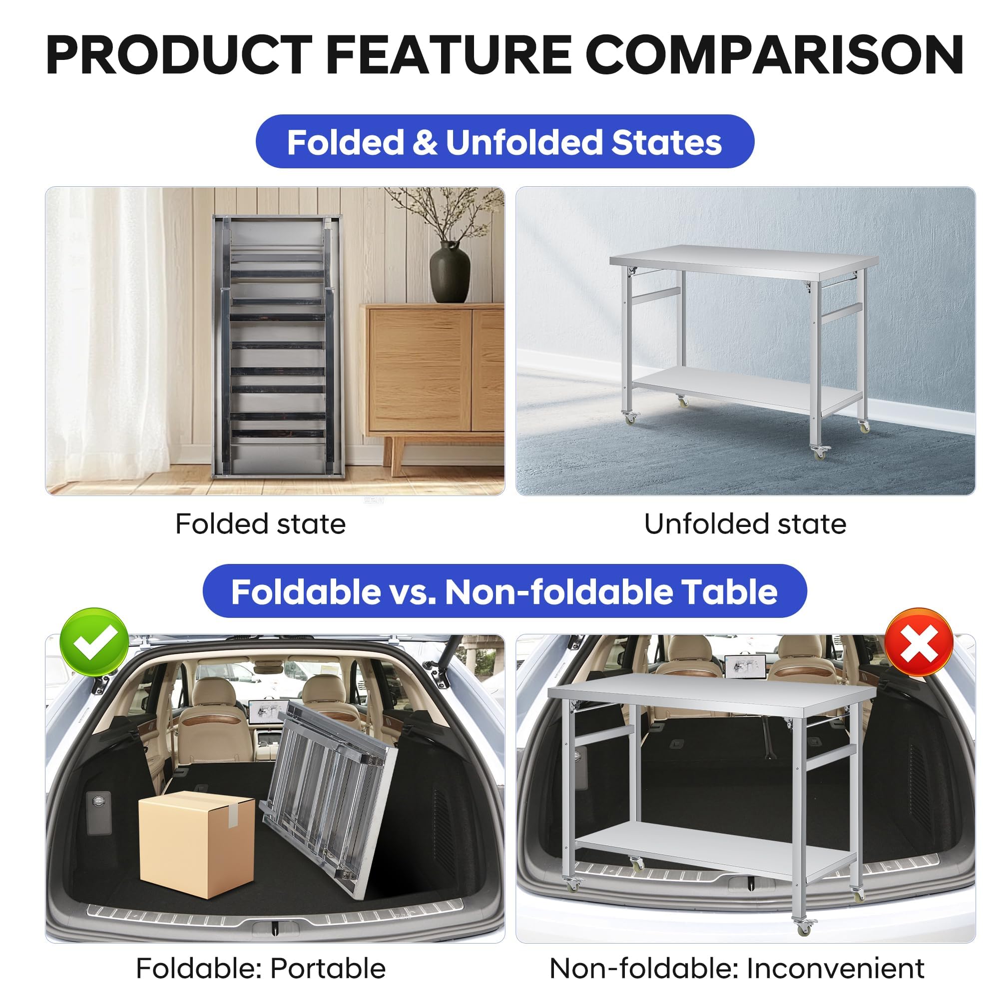 GarveeLife CLJ-JCXTM64UCT4 Folding-Tables - View #3