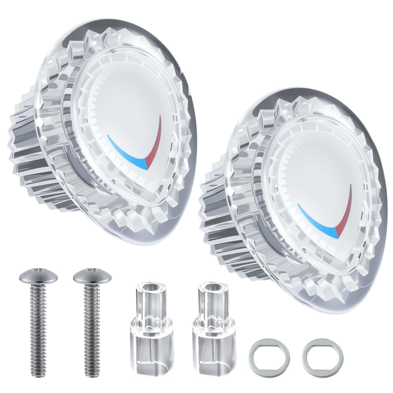 Etokfoks  2 Pack Shower Handle Replacement Compatible with Moen Chateau Shower Trim Clear Acrylic with Screws Caps