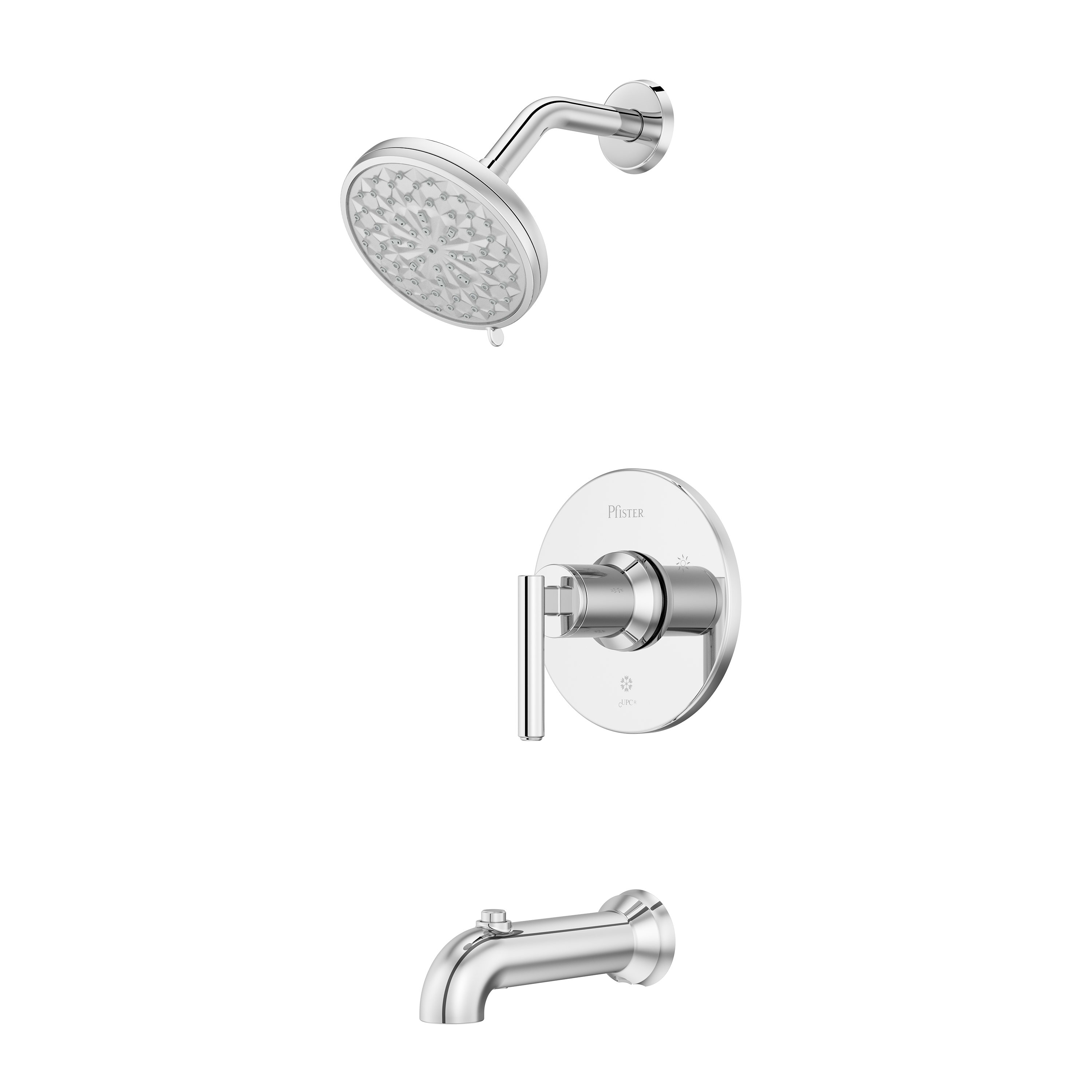 Pfister - Capistrano Polished Chrome 1-handle Multi-function 5.562-in Round Bathtub and shower Fa...