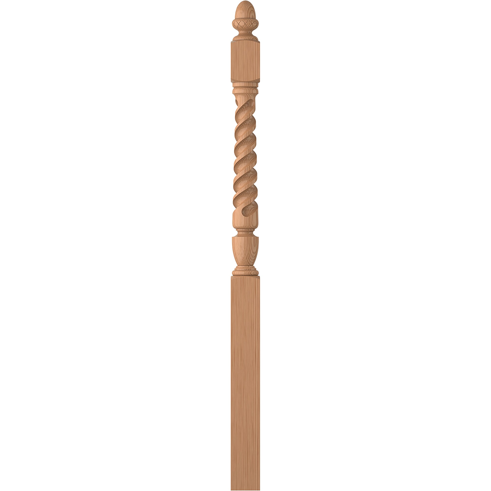 L.J. Smith Stair Systems LJT-3042-AL Regent 3.5-in x 57.75-in Unfinished Alder Starting Stair Newel Post