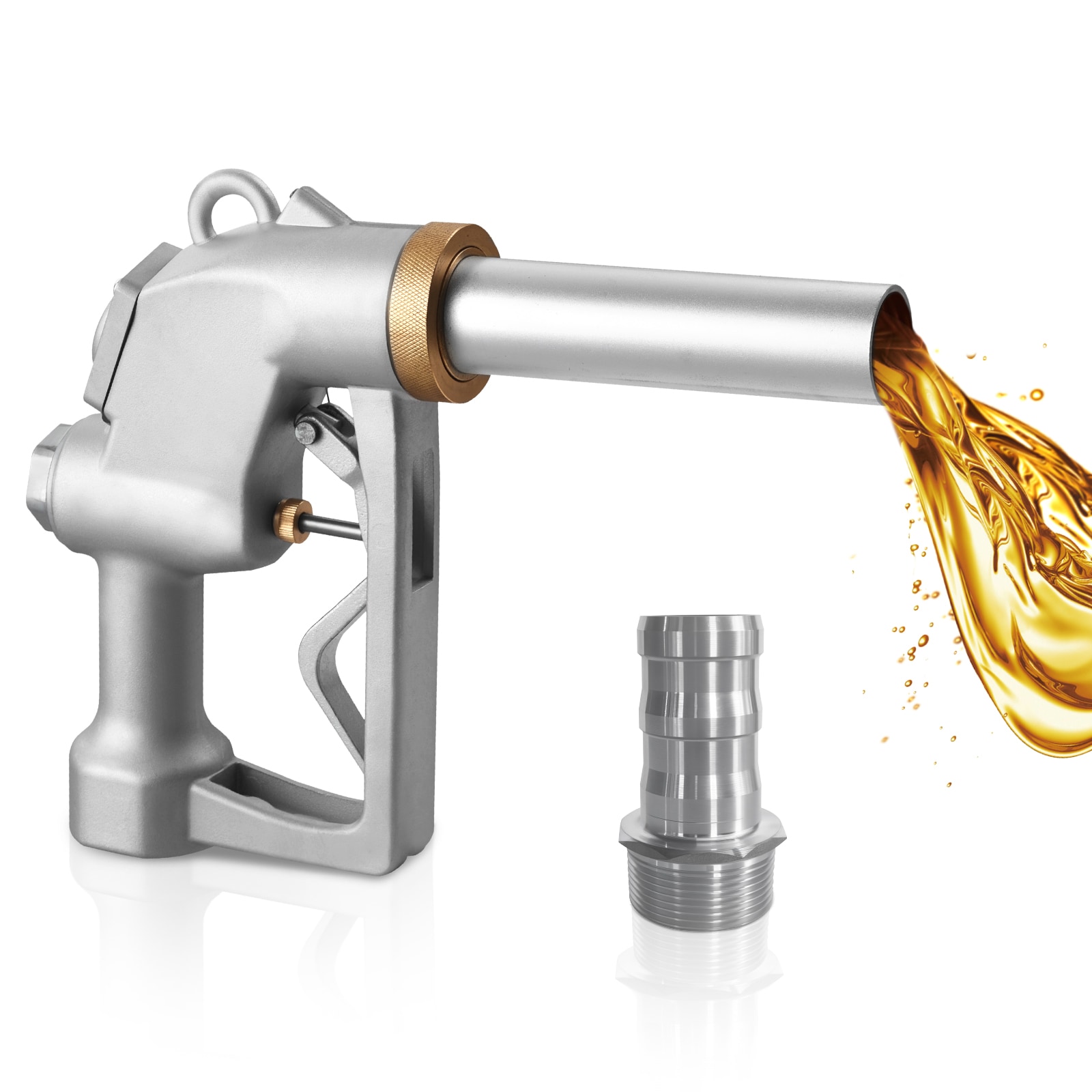 GIVIMO - Automatic Fuel Nozzle 1.5-in Barb with Swivel 37-GPM Auto Shut Off Diesel and Gas Pump N...