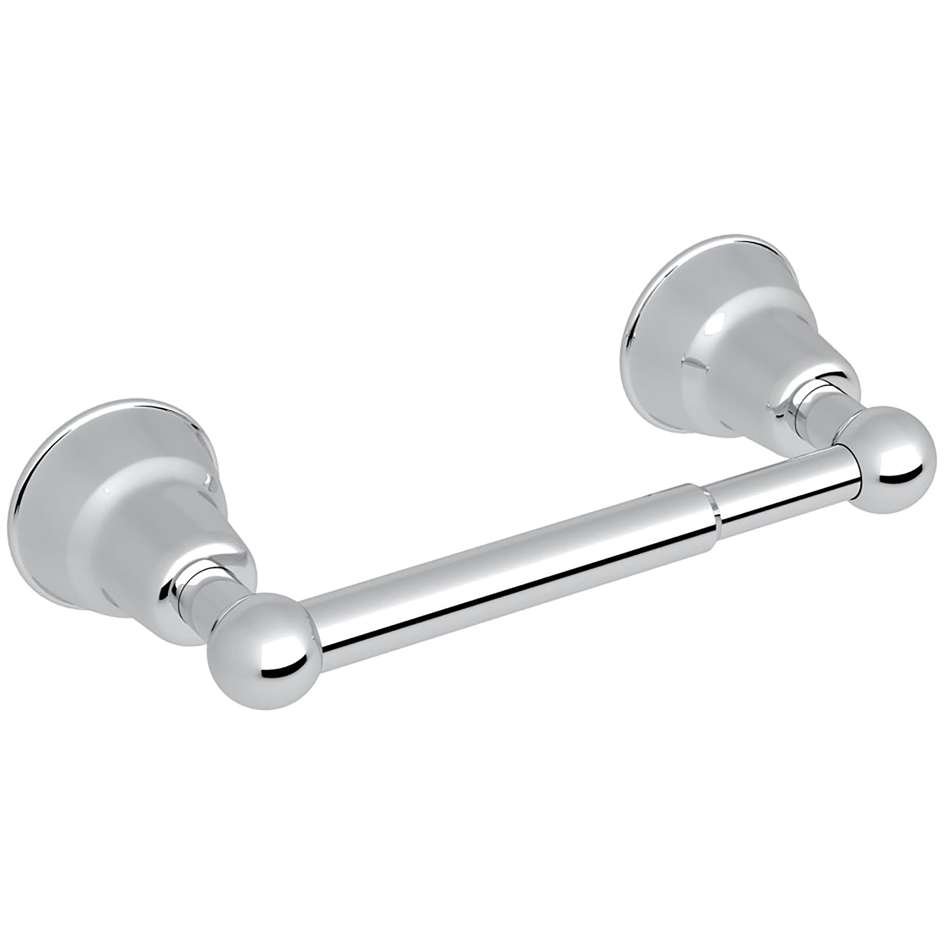 Rohl CIS18APC Polished Chrome Wall mount Single post Toilet Paper Holder 1 -Rolls with Storage