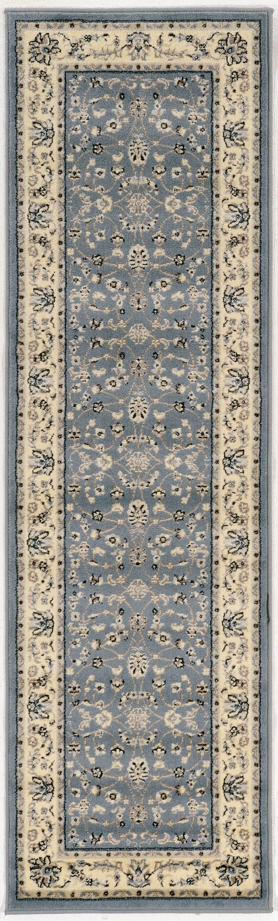 Alba Blue Synthetic Traditional Runner Rug 2'2" x 7'7"