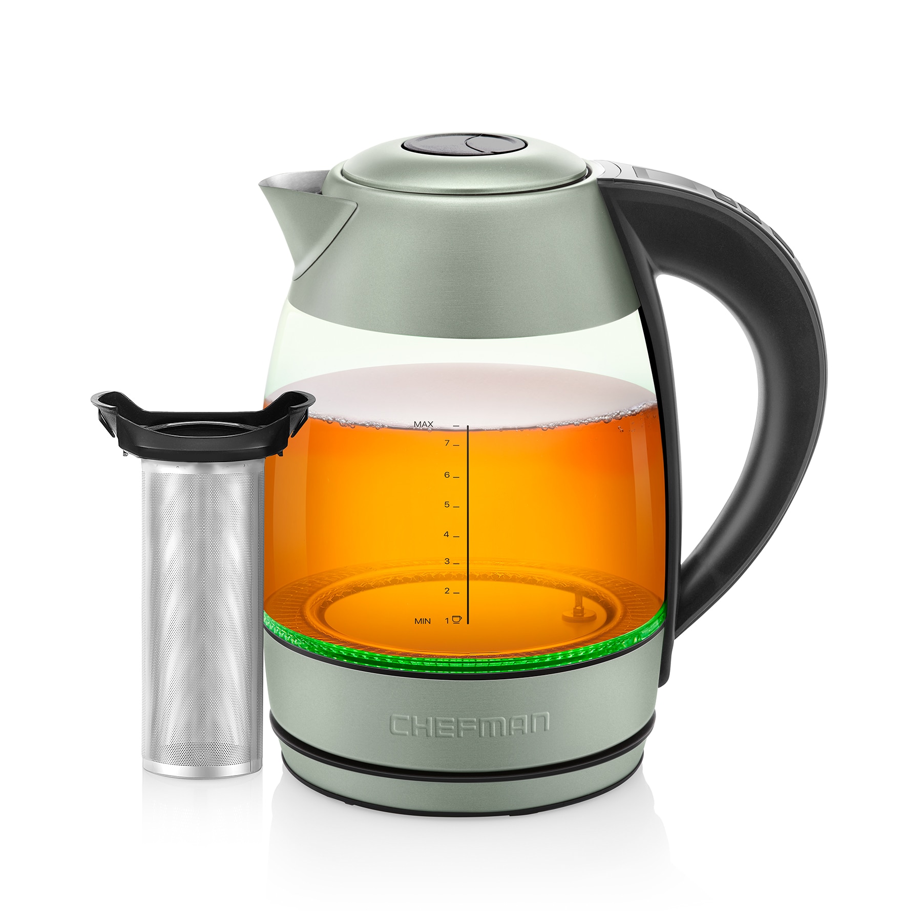 BELLA Electric Kettle and Water Boiler, 1.7L - Cordless Clear Glass LED  Color Changing Portable Tea Pot with Auto Shut Off & Boil Dry Protection