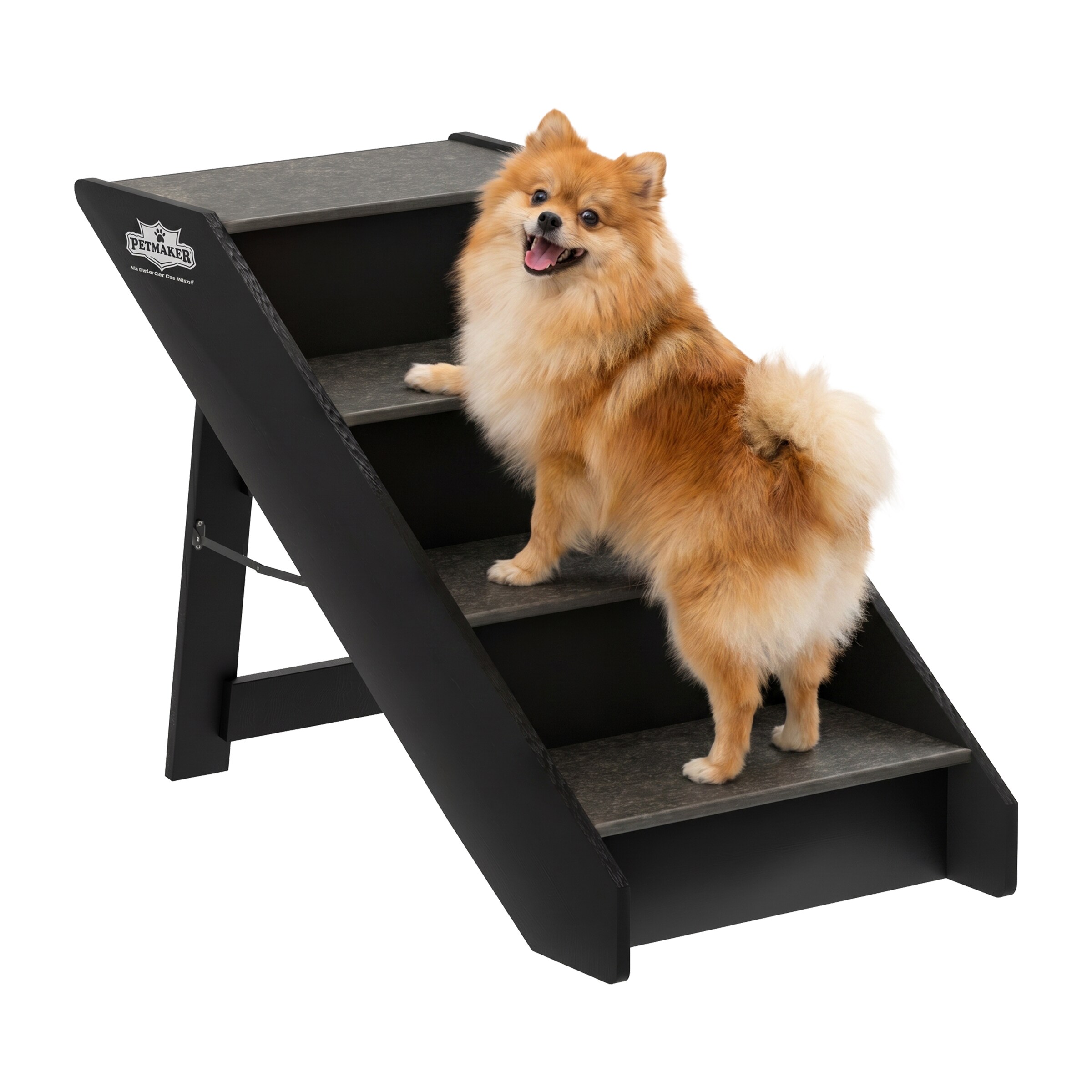 PETMAKER  4-Step Cat and Dog Stairs - Pet Steps for Home or Travel (Gray)