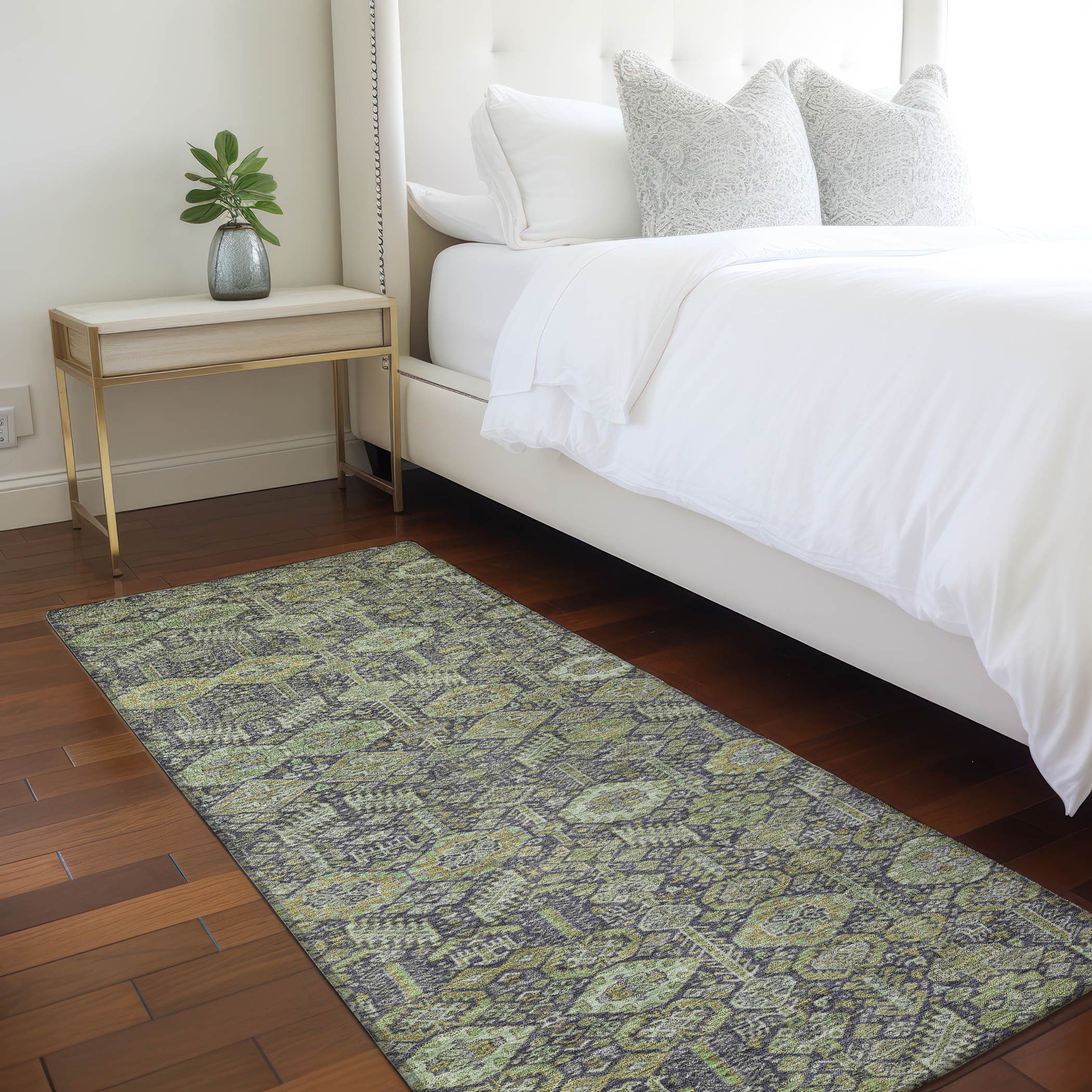 Addison Rugs ACN574GE2X8 Chantille ACN574GE 2 x 7 (ft) Polyester Green Rectangular Indoor/Outdoor Abstract Bohemian/Eclectic Machine washable Area rug