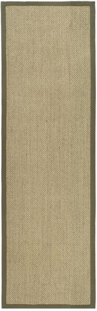 Safavieh NF443C-216 Natural Fiber Kismet 2 x 16 Sisal Natural/Green Solid Coastal Runner