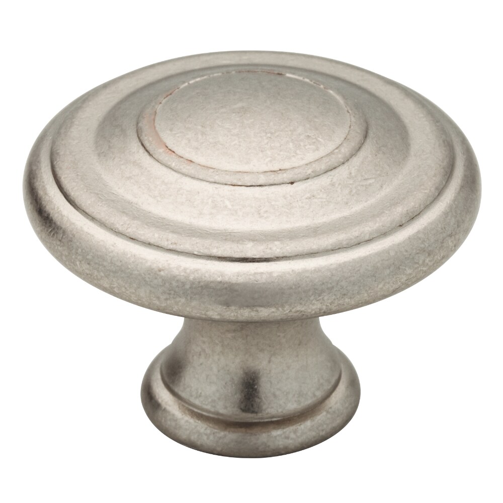 Brainerd Petite Floral 1-3/8-in Flat White and Satin Nickel Novelty  Traditional Cabinet Knob in the Cabinet Knobs department at