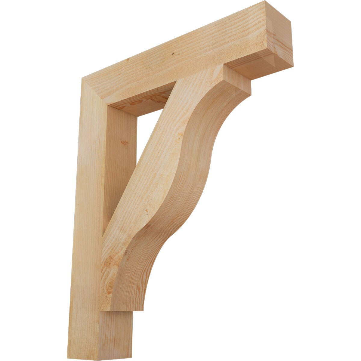 Ekena Millwork BKT06X32X40FST05RDF Funston Block Rough Sawn 6-in x 32-in x 40-in Douglas fir Brown Wood Standard bracket