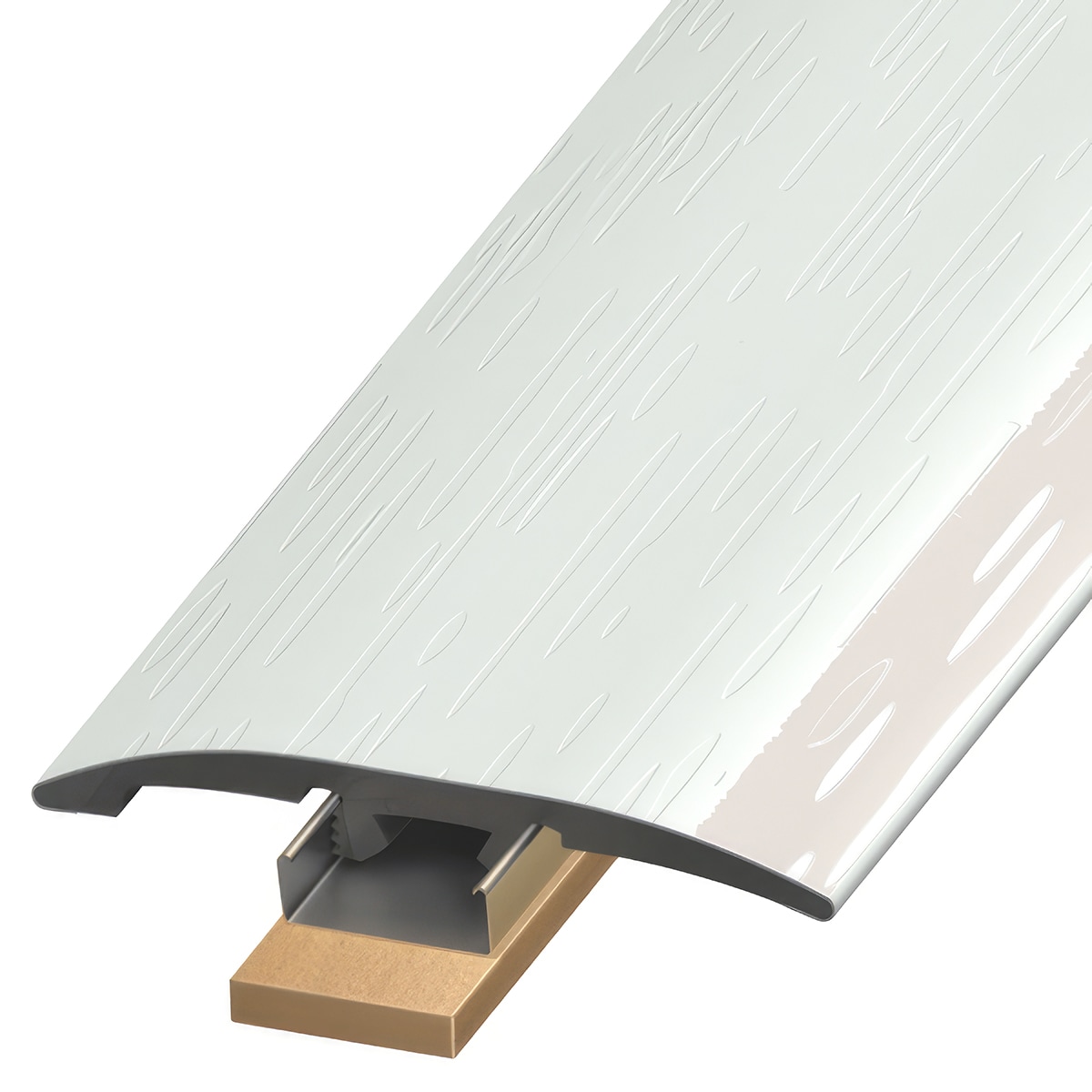Versatrim SLT-121145 MaxCore Lucida-Max Core-Santorini Prefinished 0.25-in T x 2-in W x 94-in L PVC 3-in-1 T-moulding/Reducer/Endcap