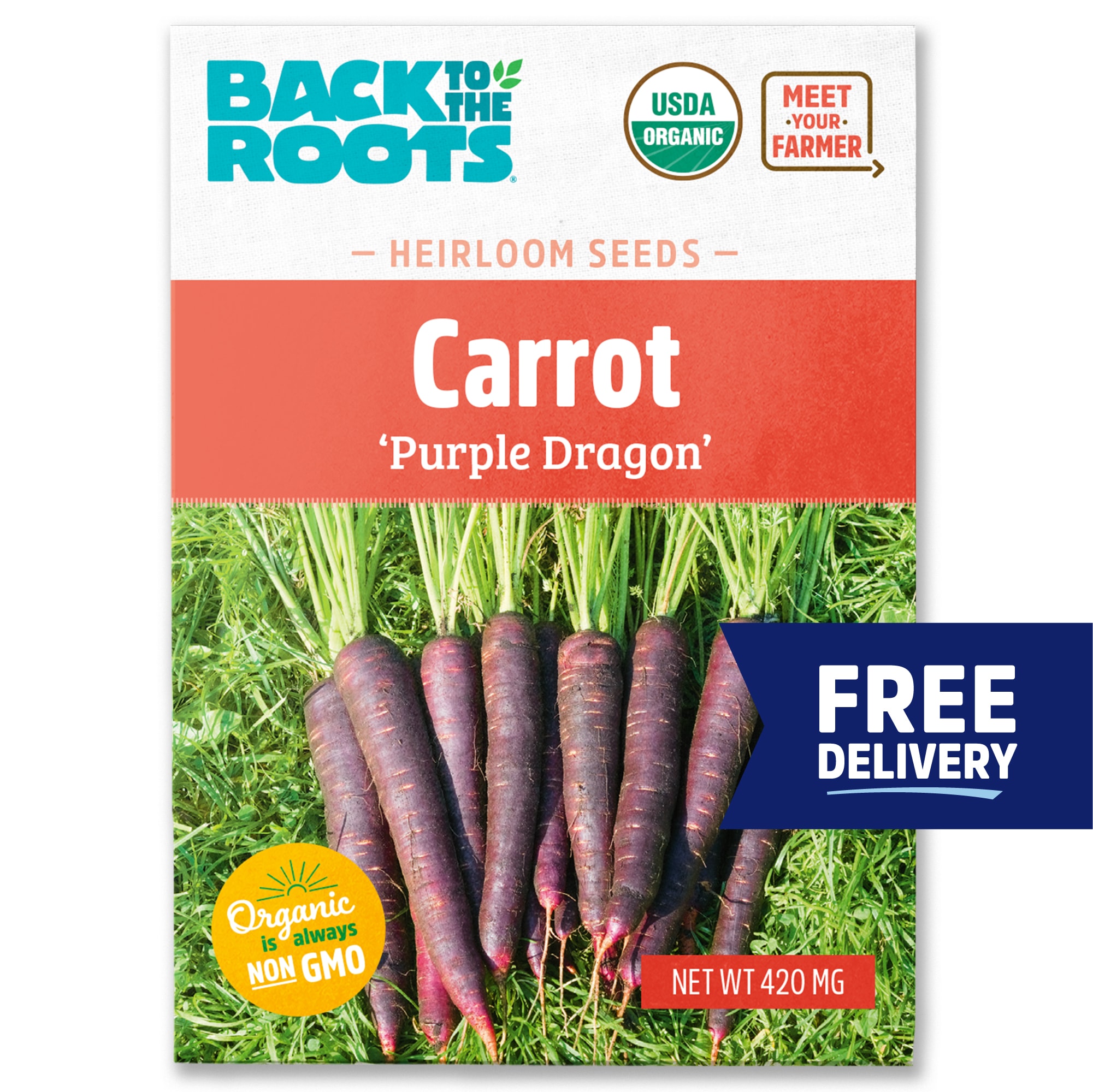 Back to the Roots Organic Carrot Purple Dragon Seeds 1 Pack(s)