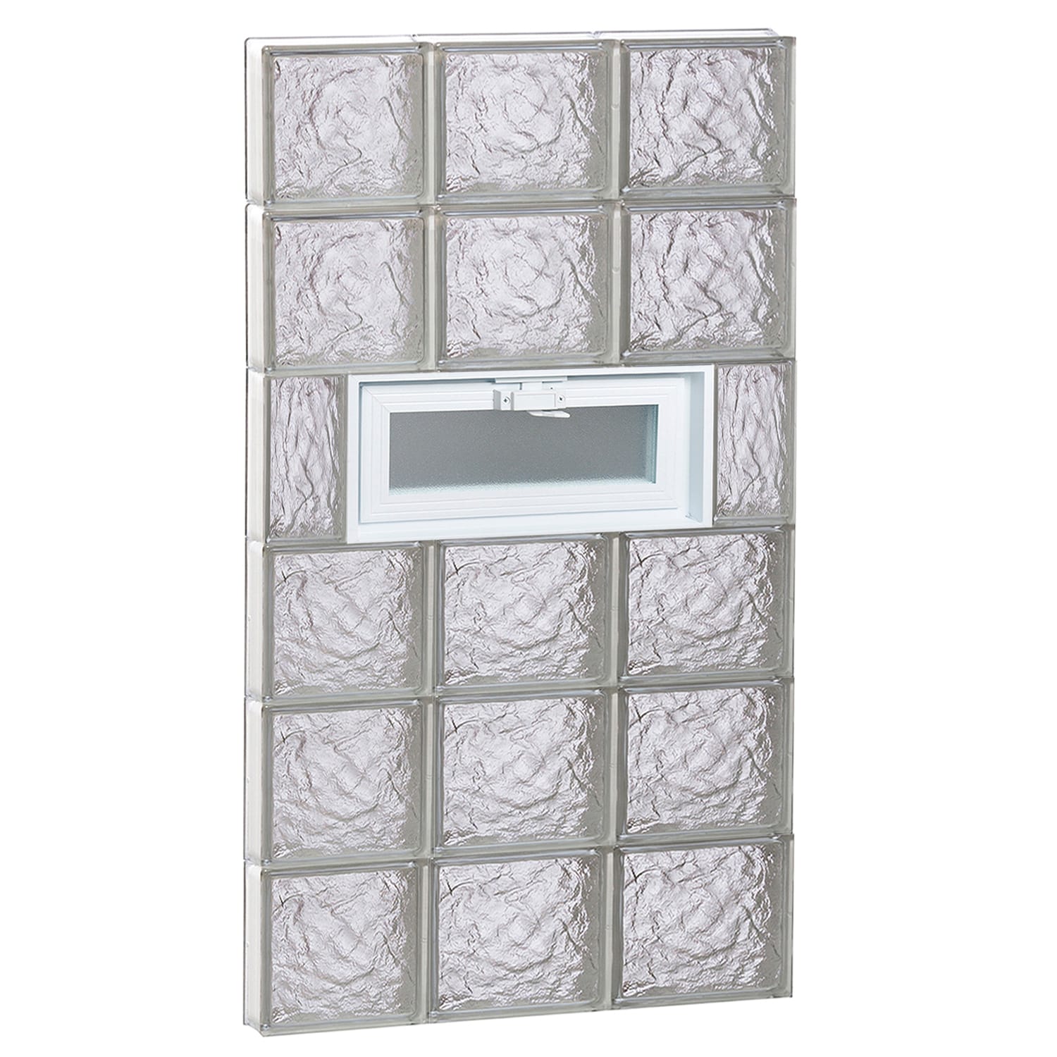 REDI2SET V2448IS Ice Glass 23-1/4-in x 46-1/2-in Frameless Replacement Vented Glass Block Window