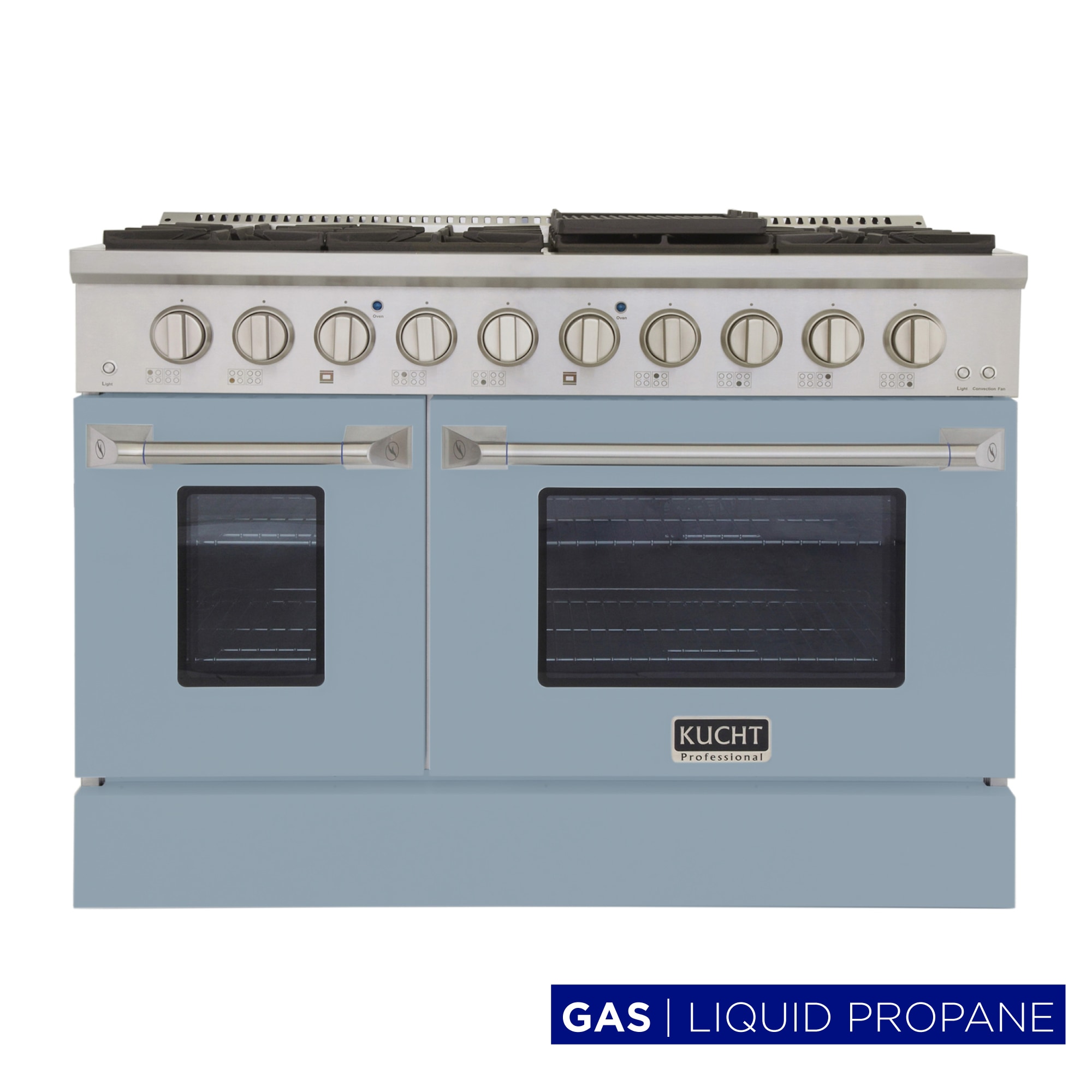 Kucht KNG481/LP-LE 48 8 burners 4.2 / 2.5 Convection Oven Freestanding Light Bliue )