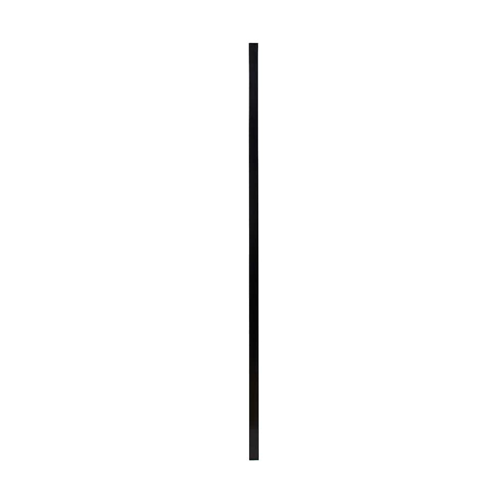 Fortress Building Products 640081-B16 Versai 7-ft H x 2-in W Gloss Black Galvanized steel Privacy Spaced picket Fence post