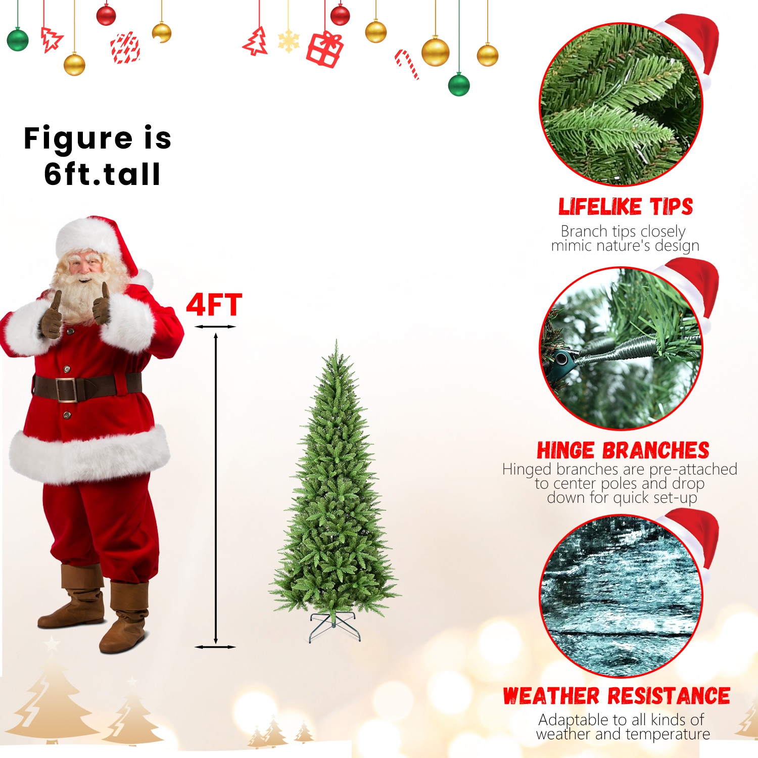 WELLFOR CM-HGY-22877US Artificial-Christmas-Trees - View #5