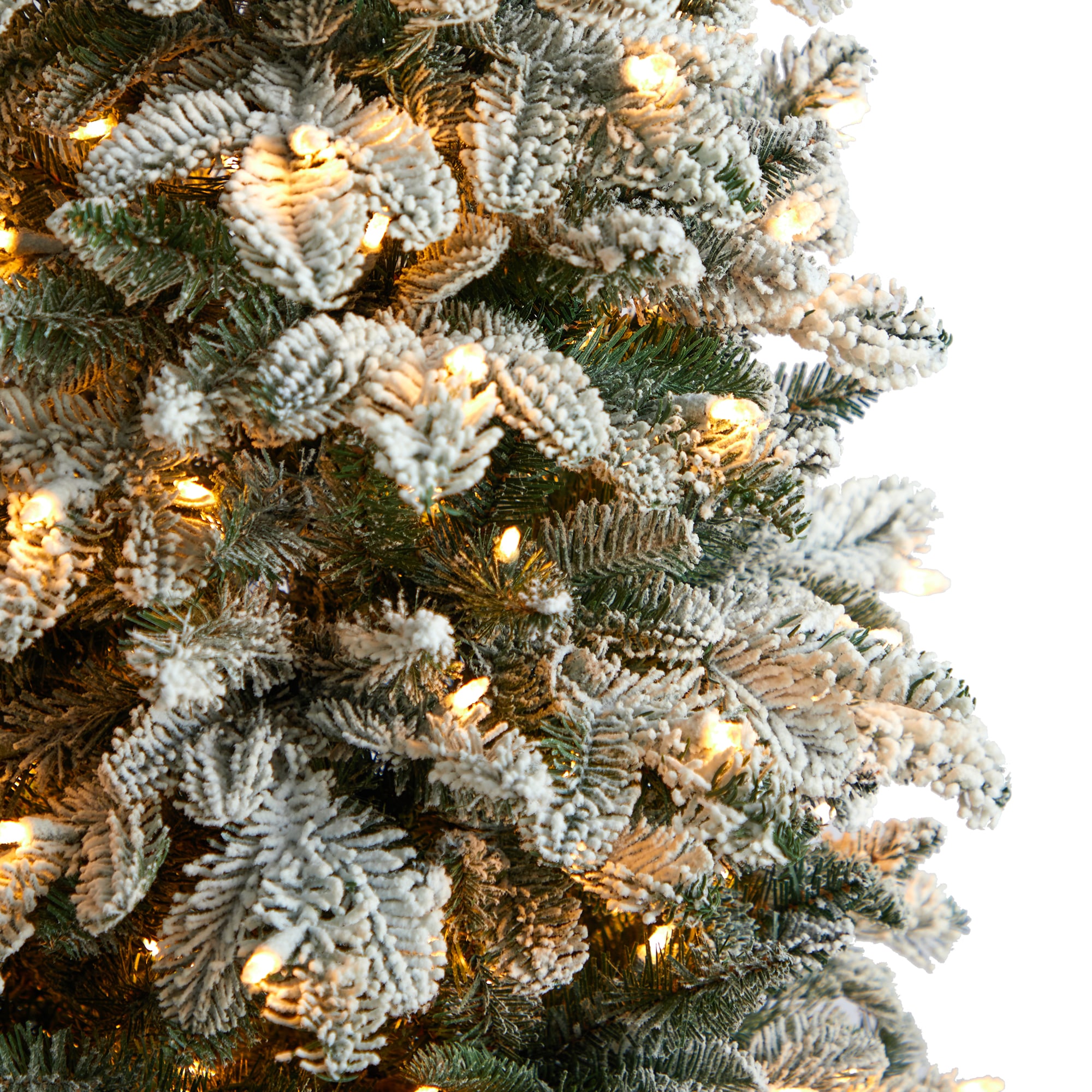 Nearly Natural 5-ft Douglas Fir Pre-lit Flocked Artificial Christmas ...