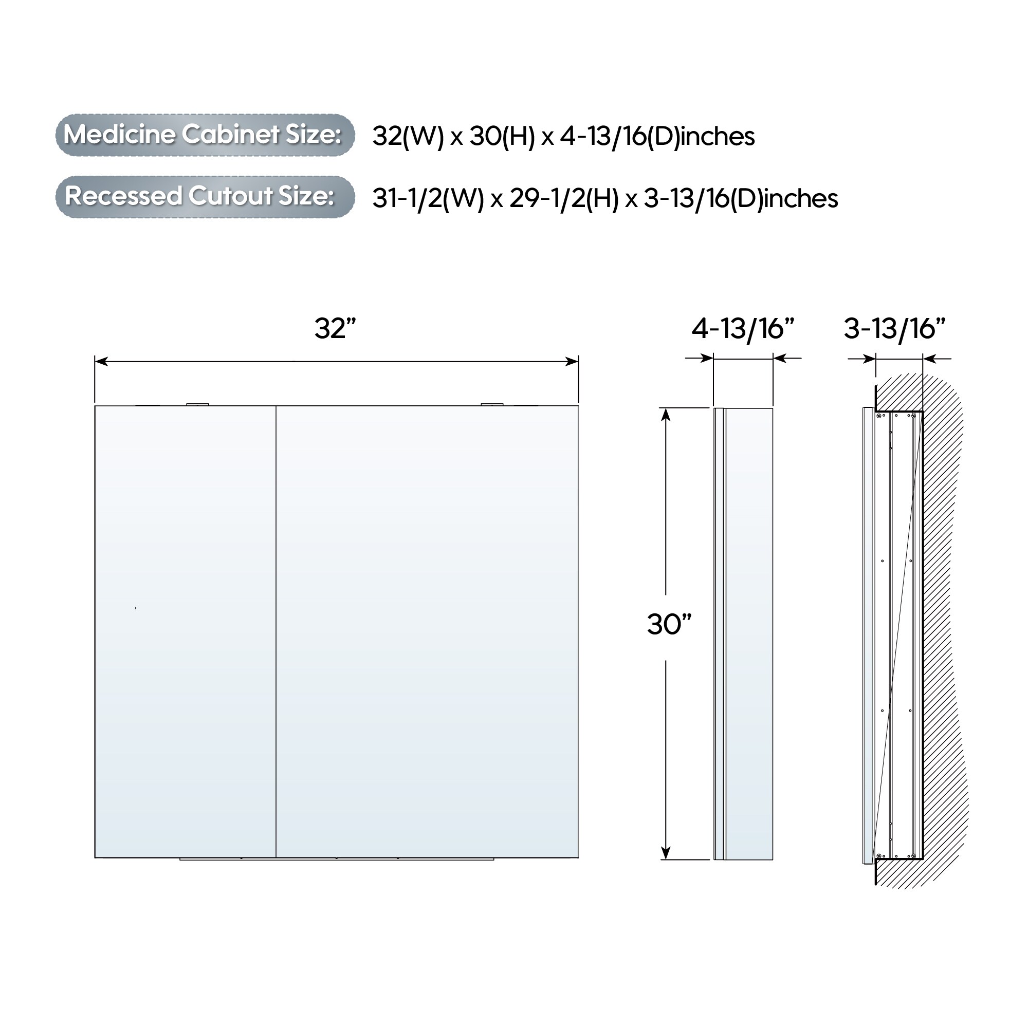 CALVON HMCA3230L Bathroom-Medicine-Cabinets - View #7
