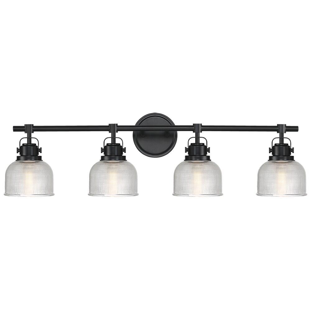 True Fine Mewes 32.7in 4Light Matte Black LED Vintage Vanity Light in