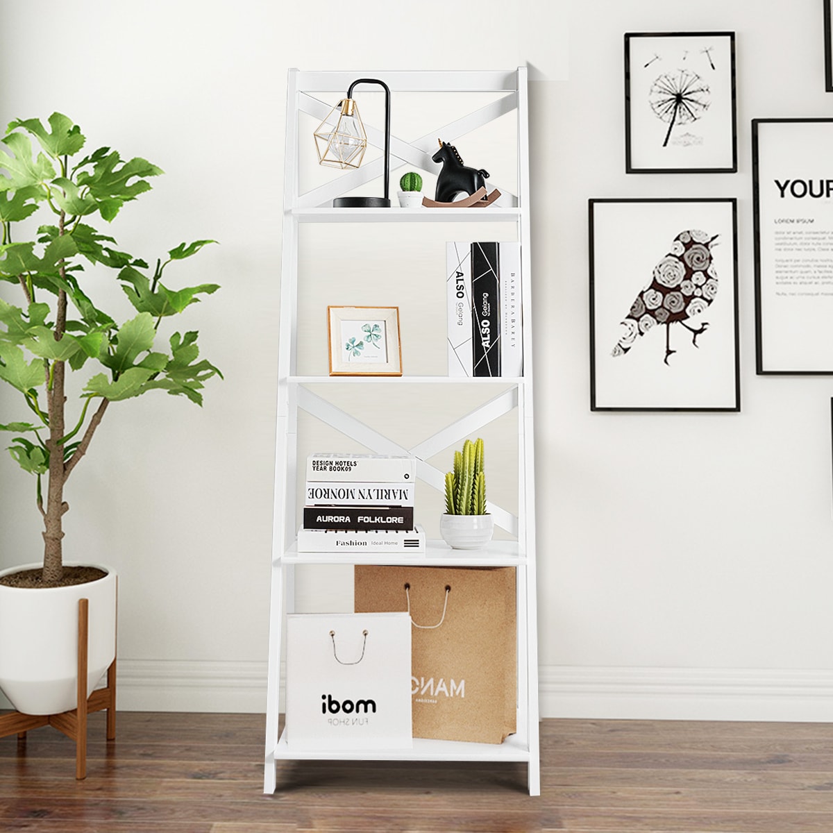 Costway 2HW53870WH bookcases - View #4