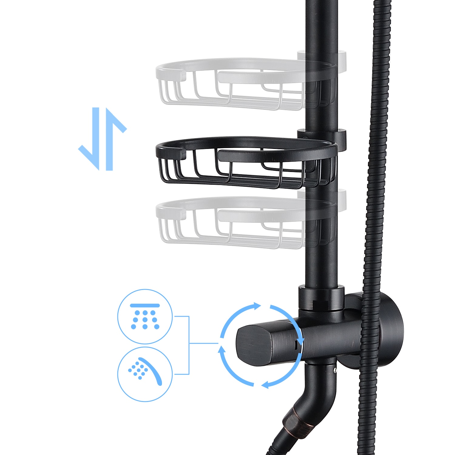 Tatayosi T7AE103 Showerhead-Bar-Panels - View #3