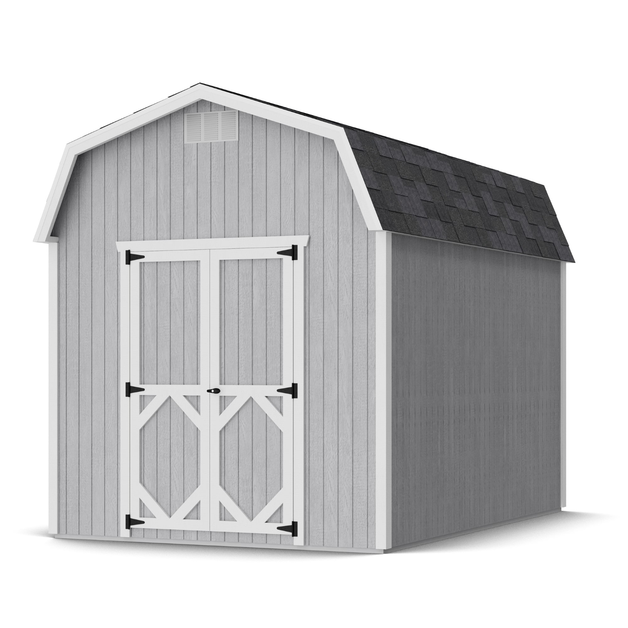 Little Cottage Co 8X12 CGB-6-PC Classic 8-ft x 12-ft Gambrel Style Wood Outdoor Storage Shed with 2 Doors