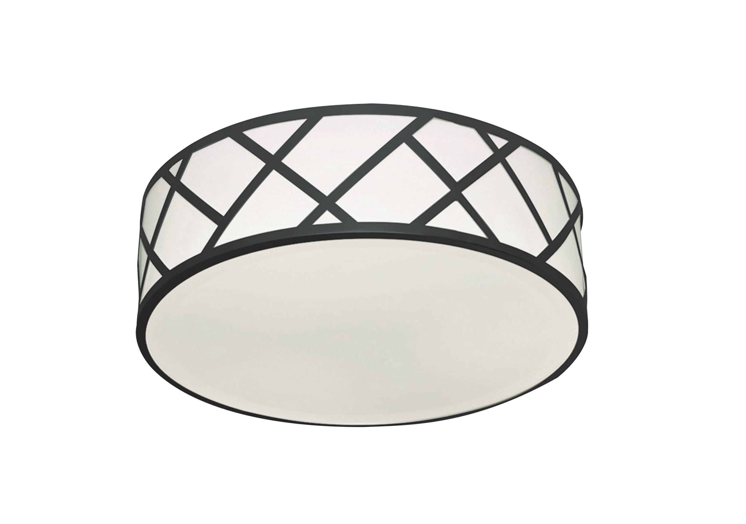 Haven Modern Black LED Drum Flush Mount Ceiling Light