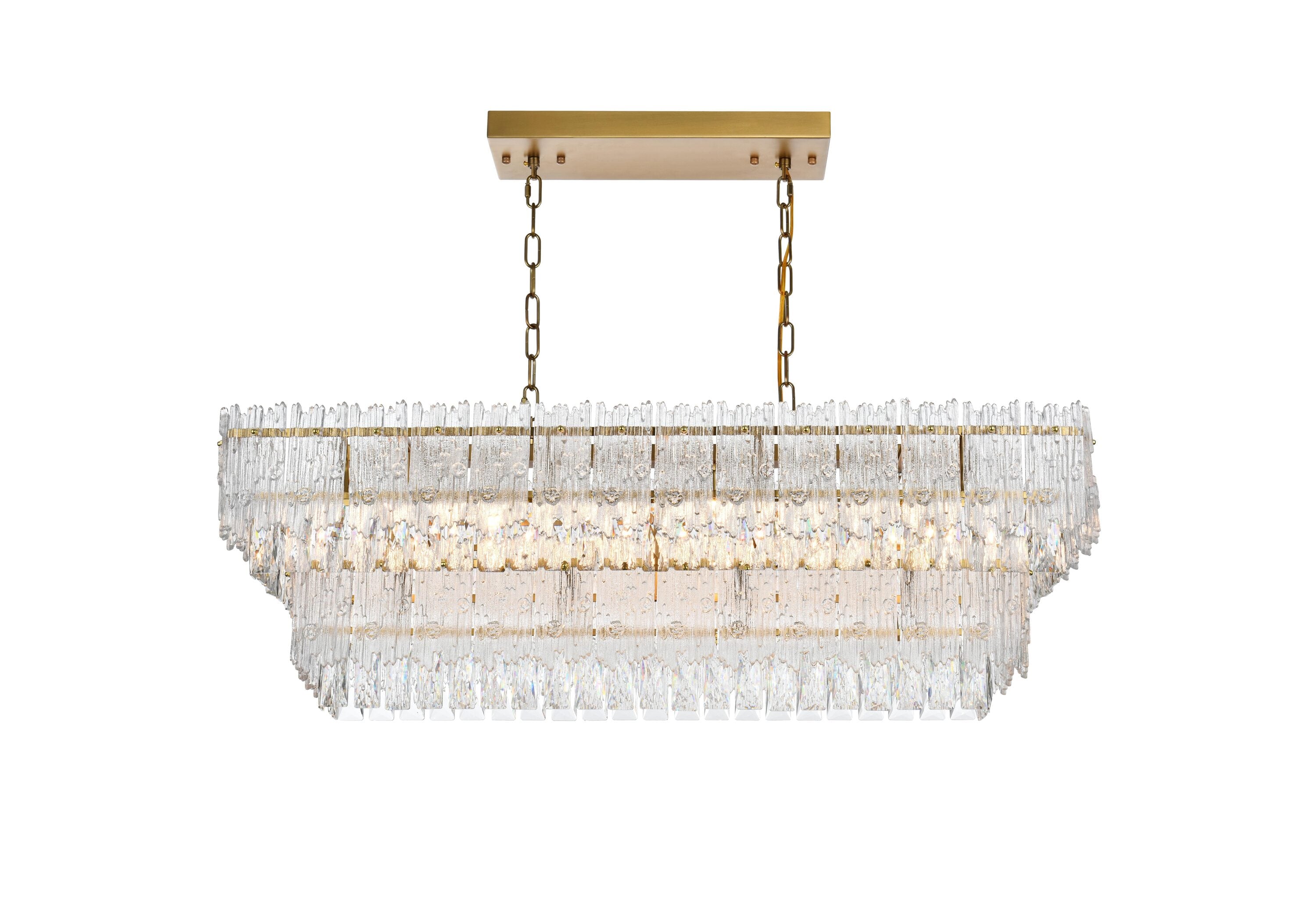 Elegant Decor HF5340G37SG Home Furnishing 6 -Light Satin Gold Transitional Crystal For Use in Bedrooms, Dining Rooms, Foyers, Kitchens, Living Rooms Chandelier