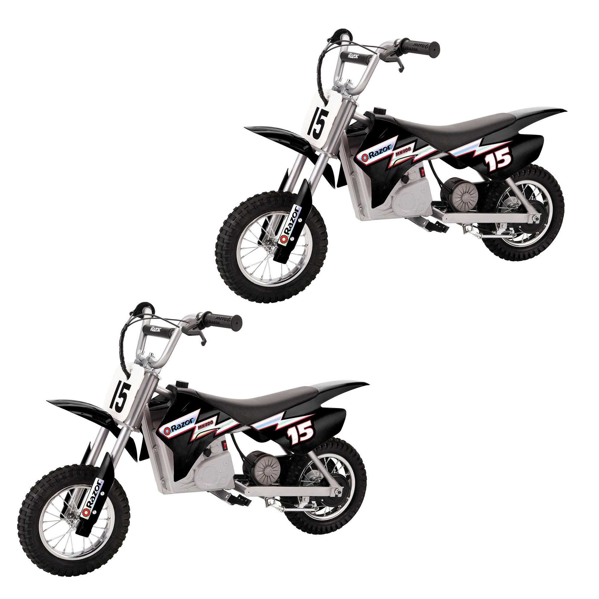 Mx400 Rocket 24V Electric Toy Motocross Dirt Bike, Black (2 Pack) | - Razor 111309