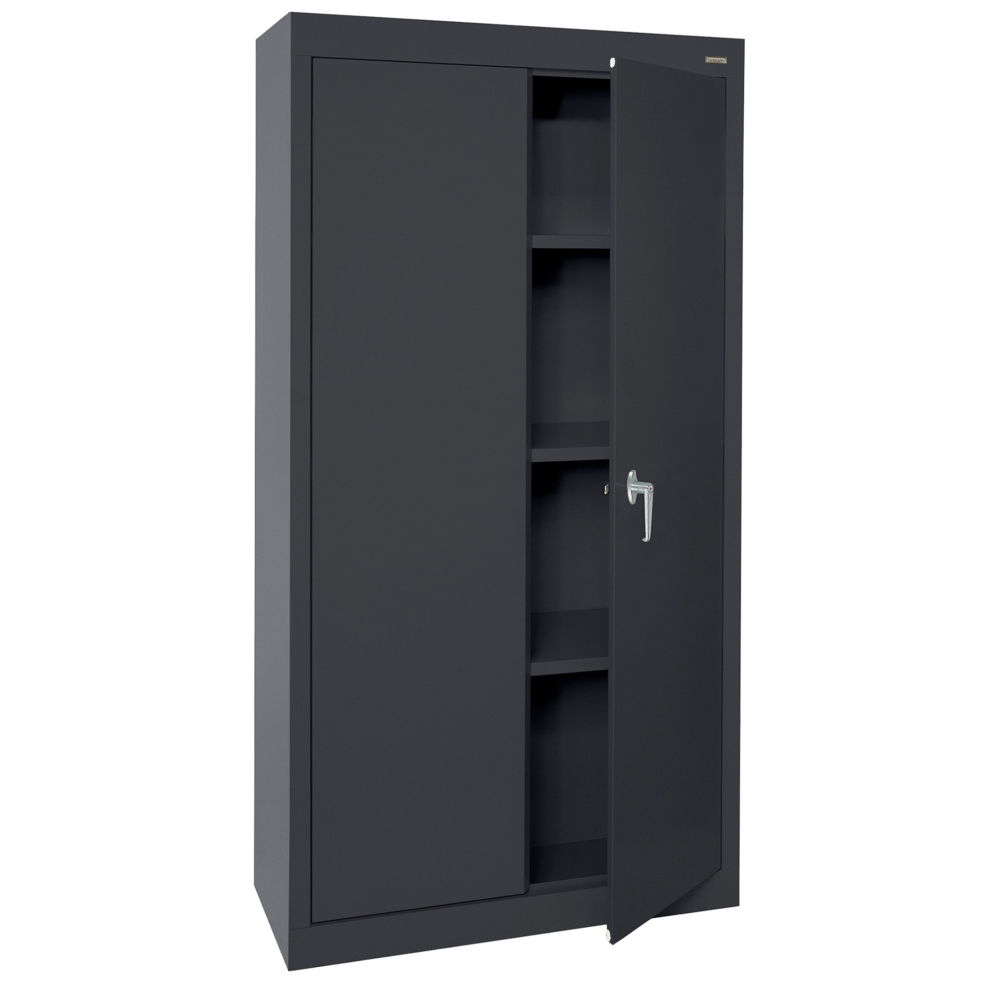 Black 66'' Freestanding Lockable Steel Office Cabinet